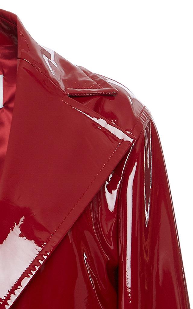 Valentino Patent Leather Jacket in Red | Lyst