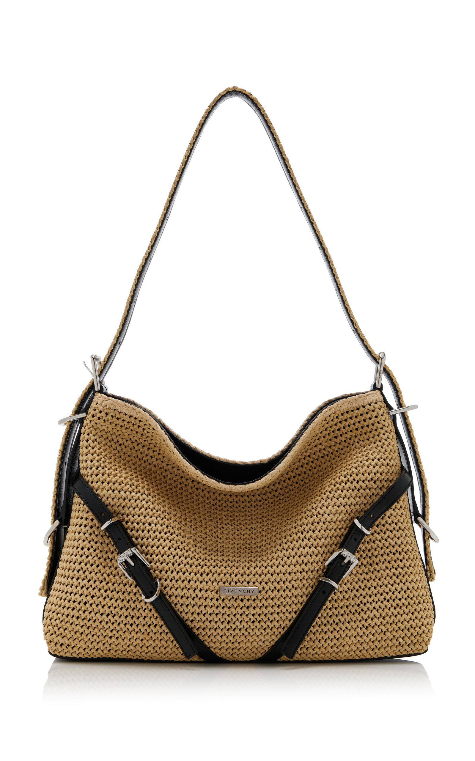 Givenchy Medium Voyou Woven Raffia Hobo Bag in Brown | Lyst UK