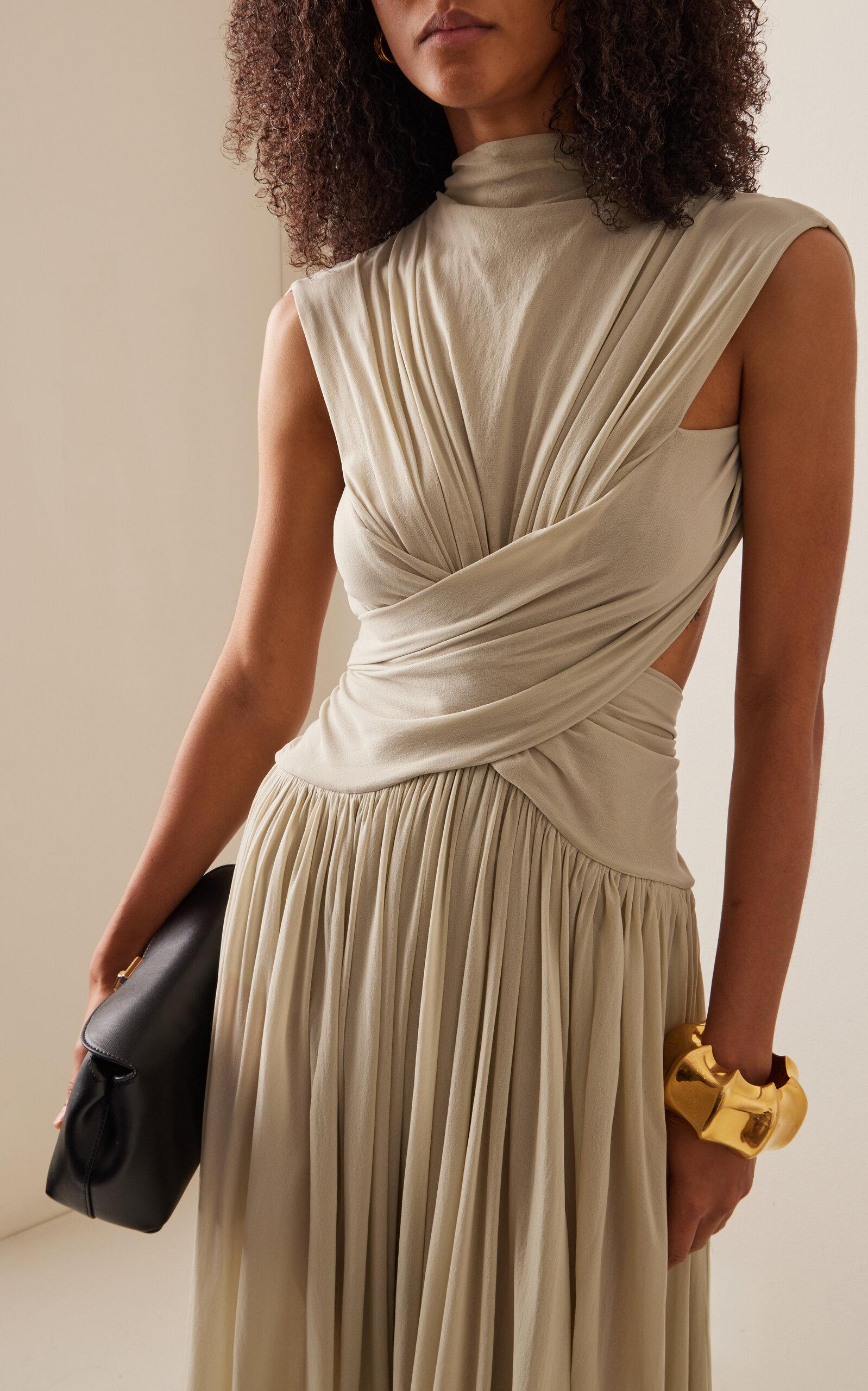 Philosophy Di Lorenzo Serafini Wrapped Chiffon Maxi Dress in