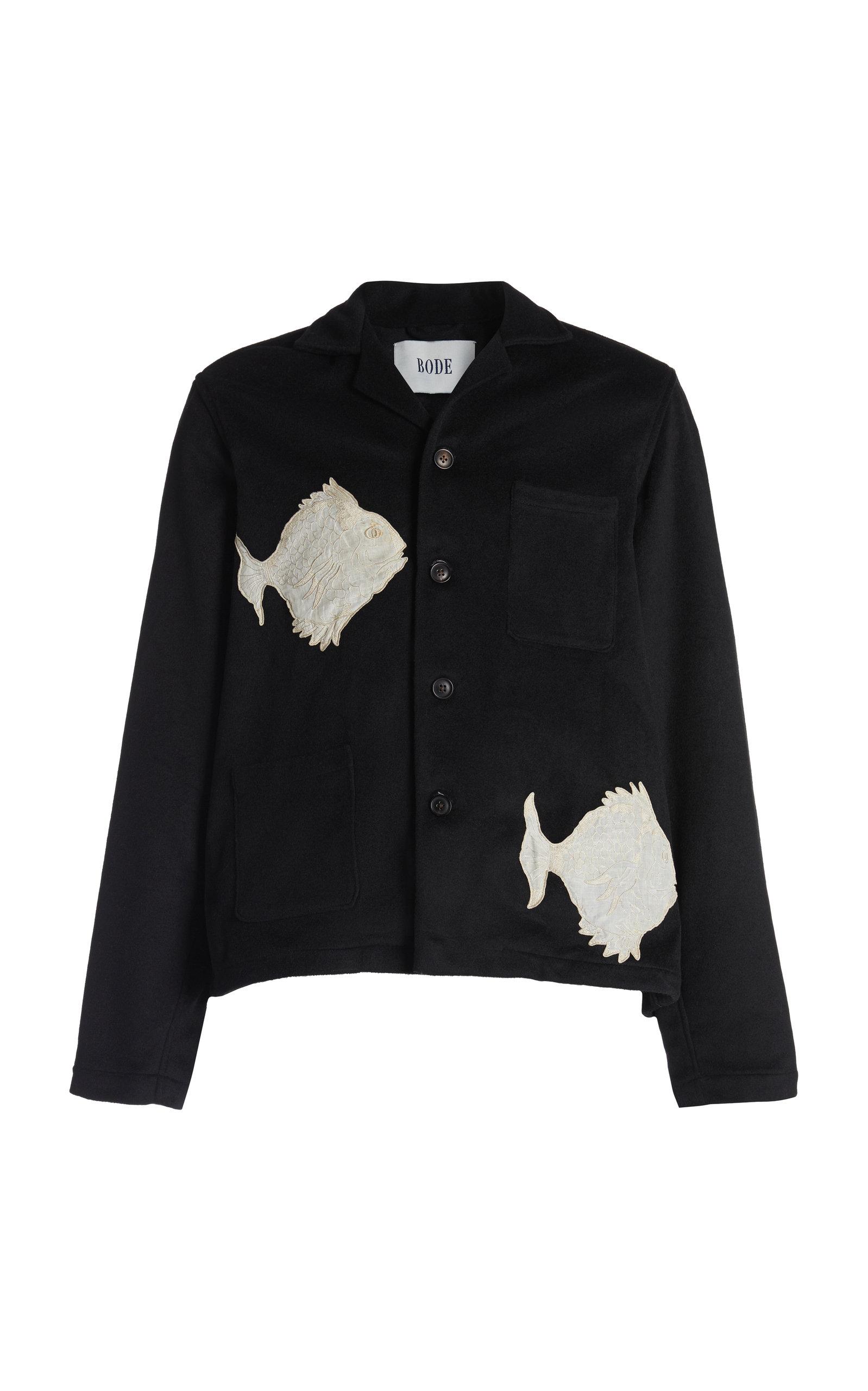 Bode Black Long Sleeve Louie With Fish 
