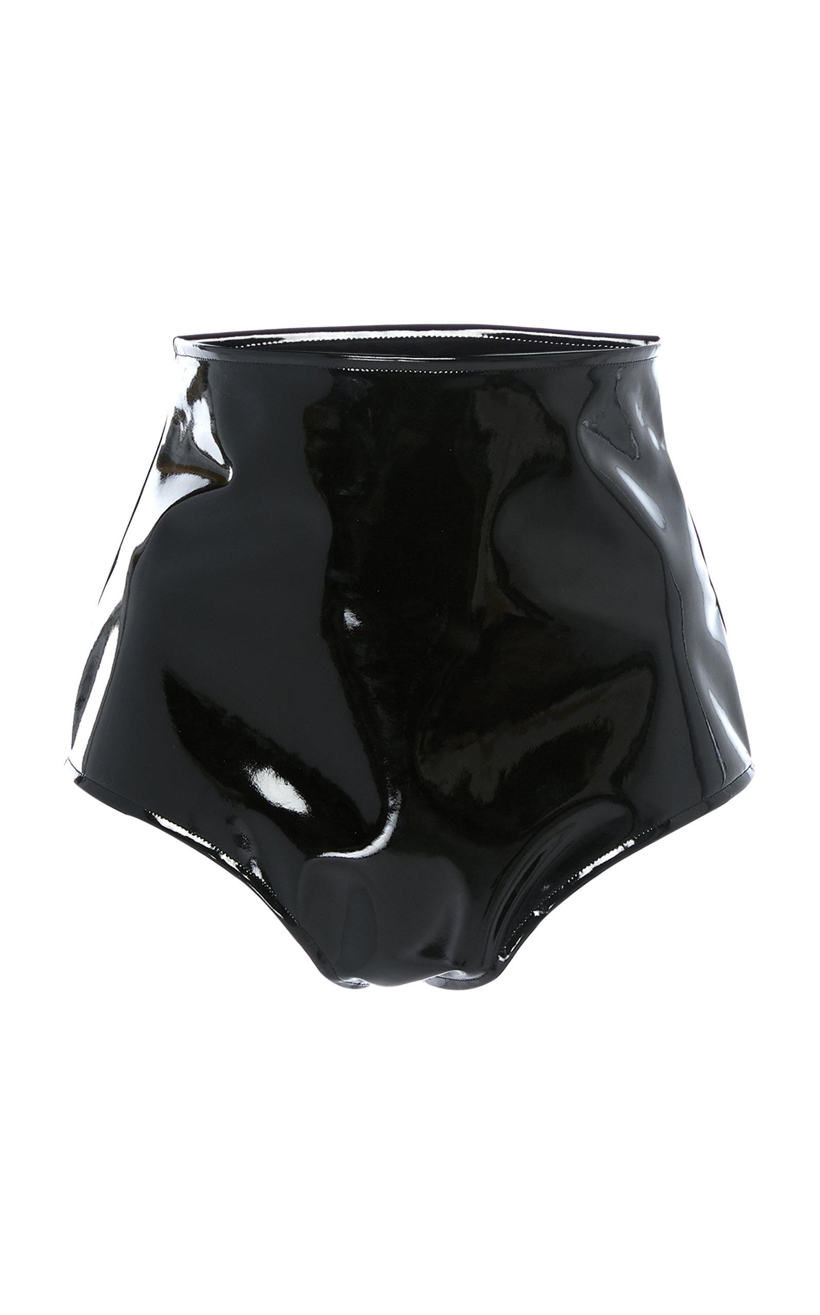 Alessandra Rich Silk Vinyl Hot Pants in 