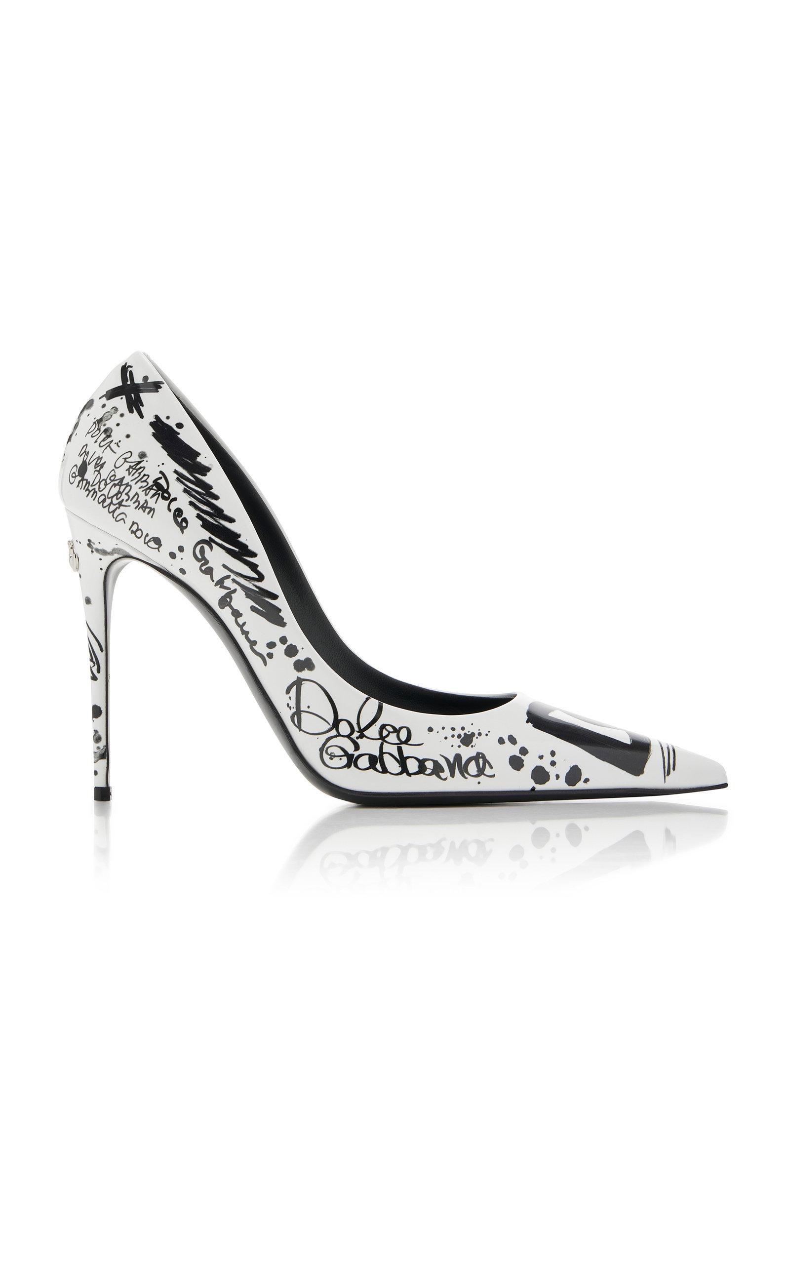 Dolce & Gabbana Décolleté Printed Leather Pumps in Metallic