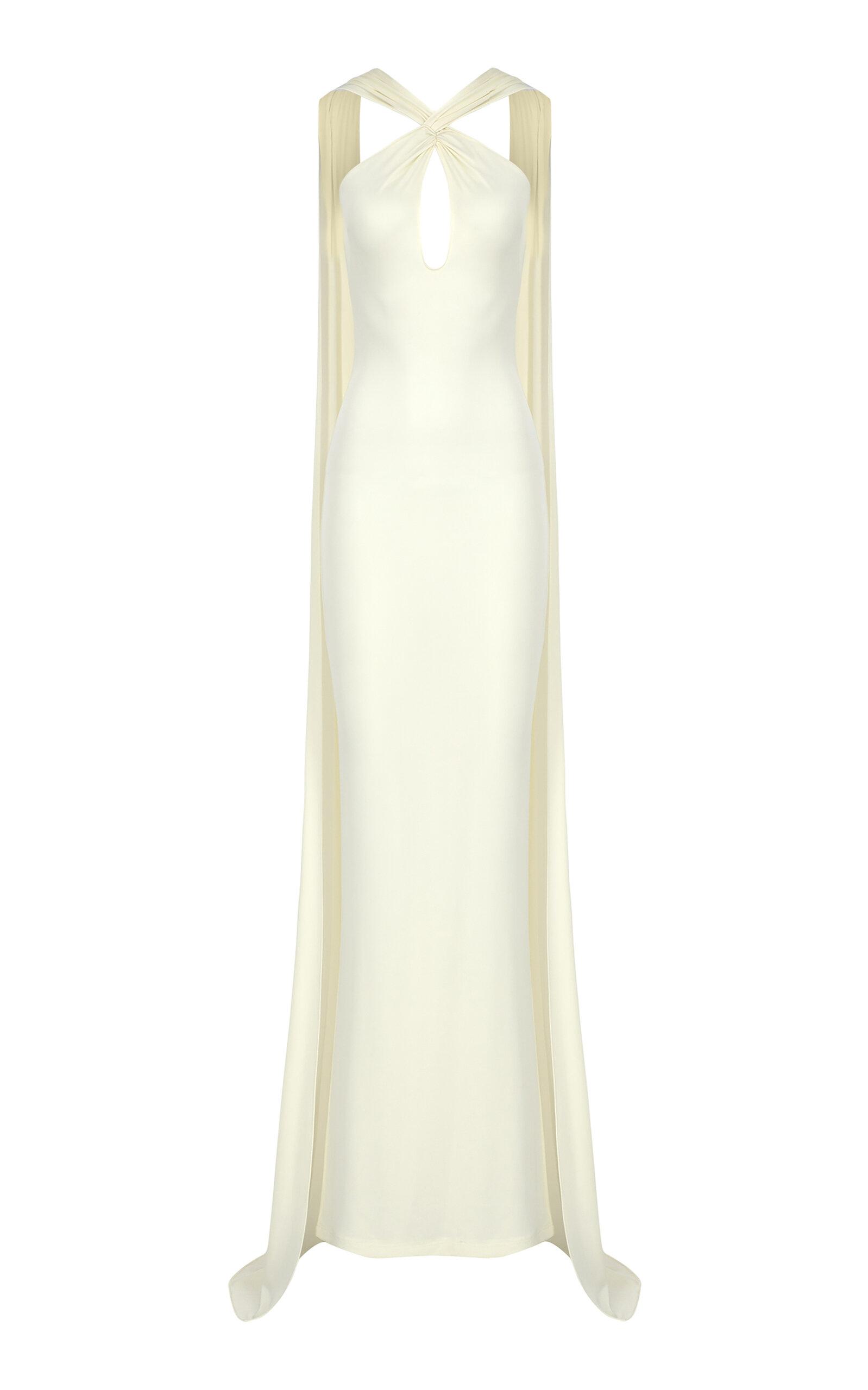 The New Arrivals Ilkyaz Ozel Maia Twisted Jersey Maxi Dress in White | Lyst