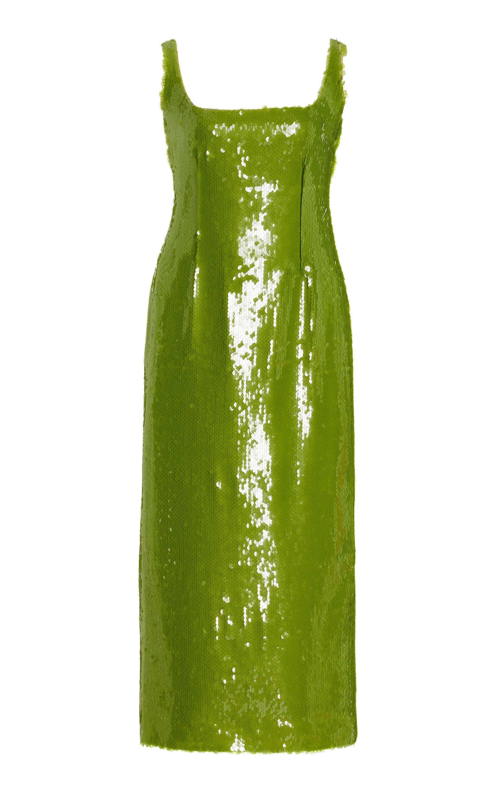 16Arlington Electra Sequined Midi Dress in Green | Lyst