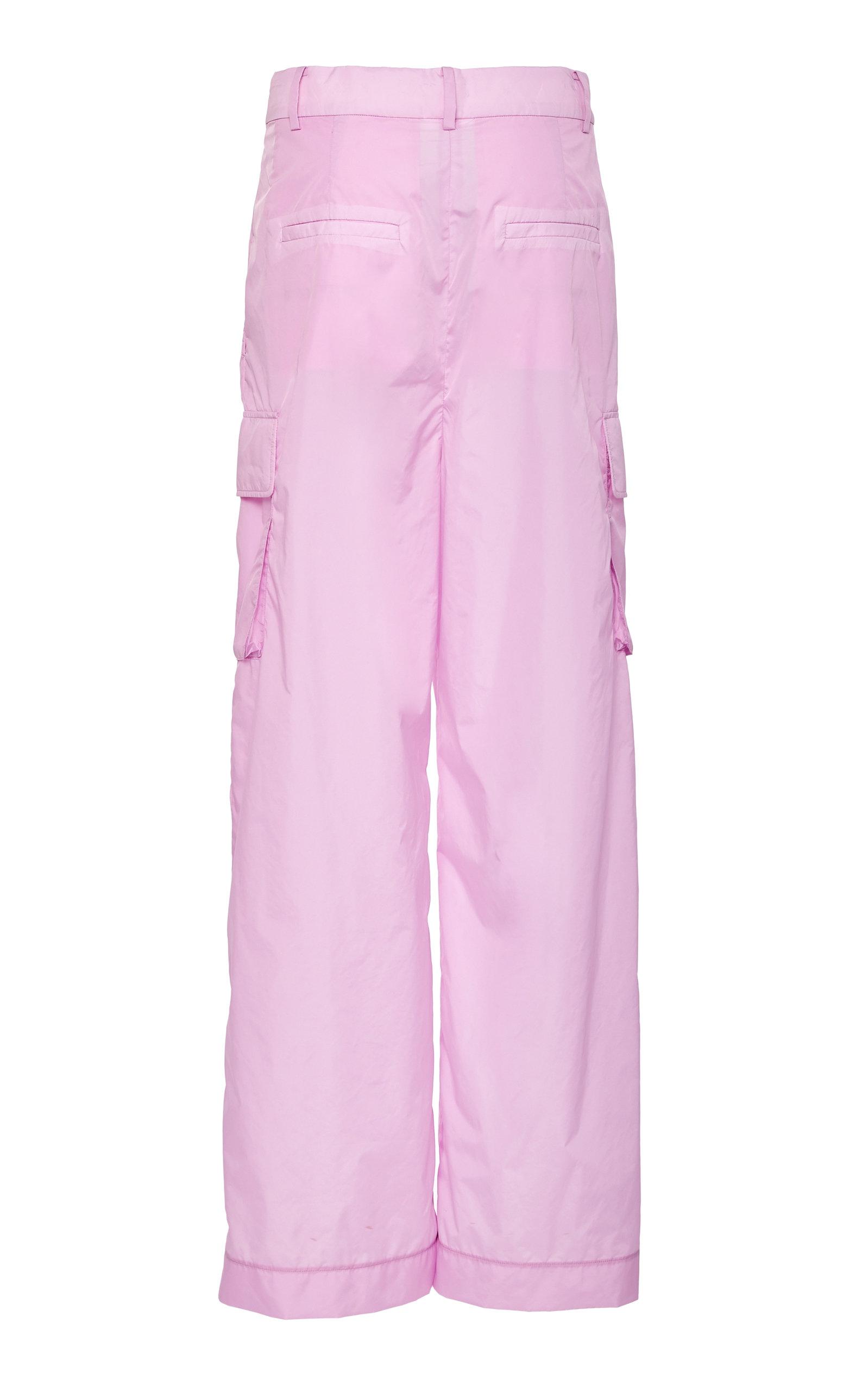 Tibi Synthetic Nylon Pleated Cargo Pant in Pink - Lyst