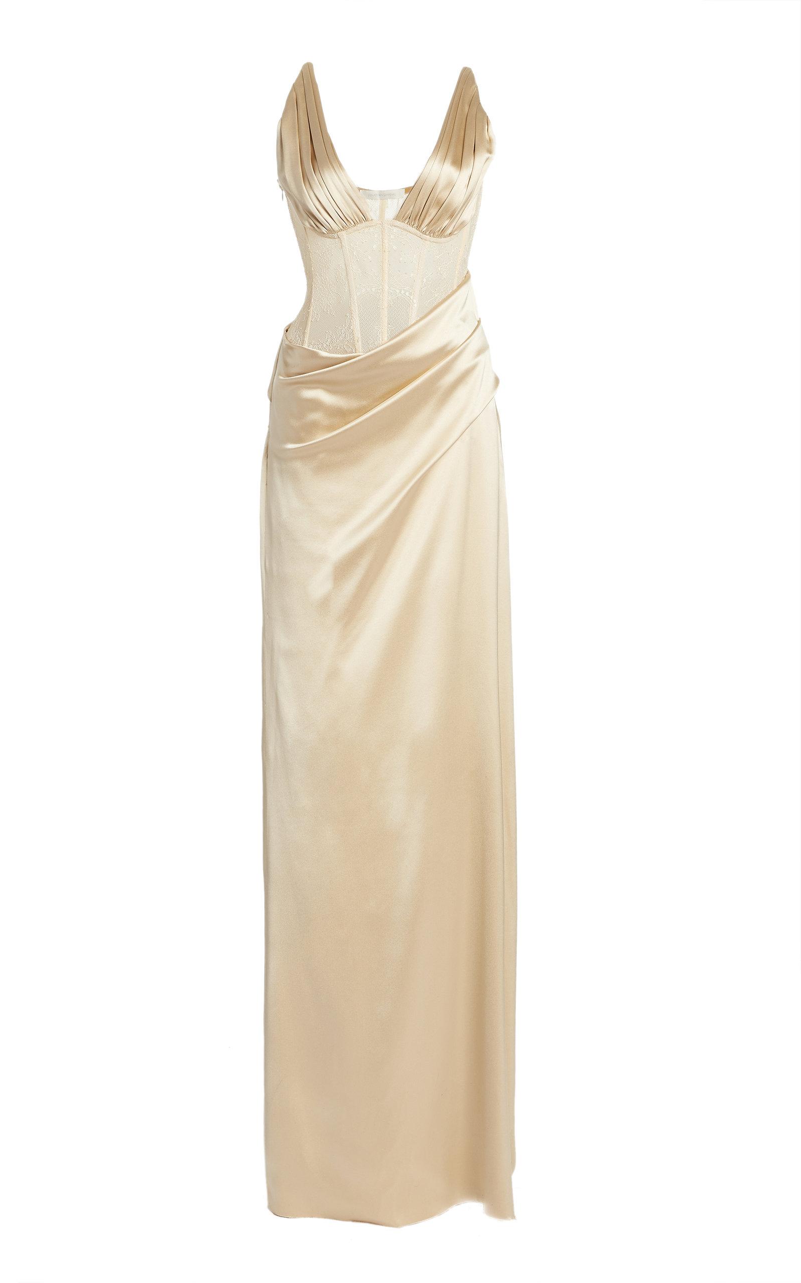 Jonathan Simkhai Maeve Silk satin Gown in Natural Lyst