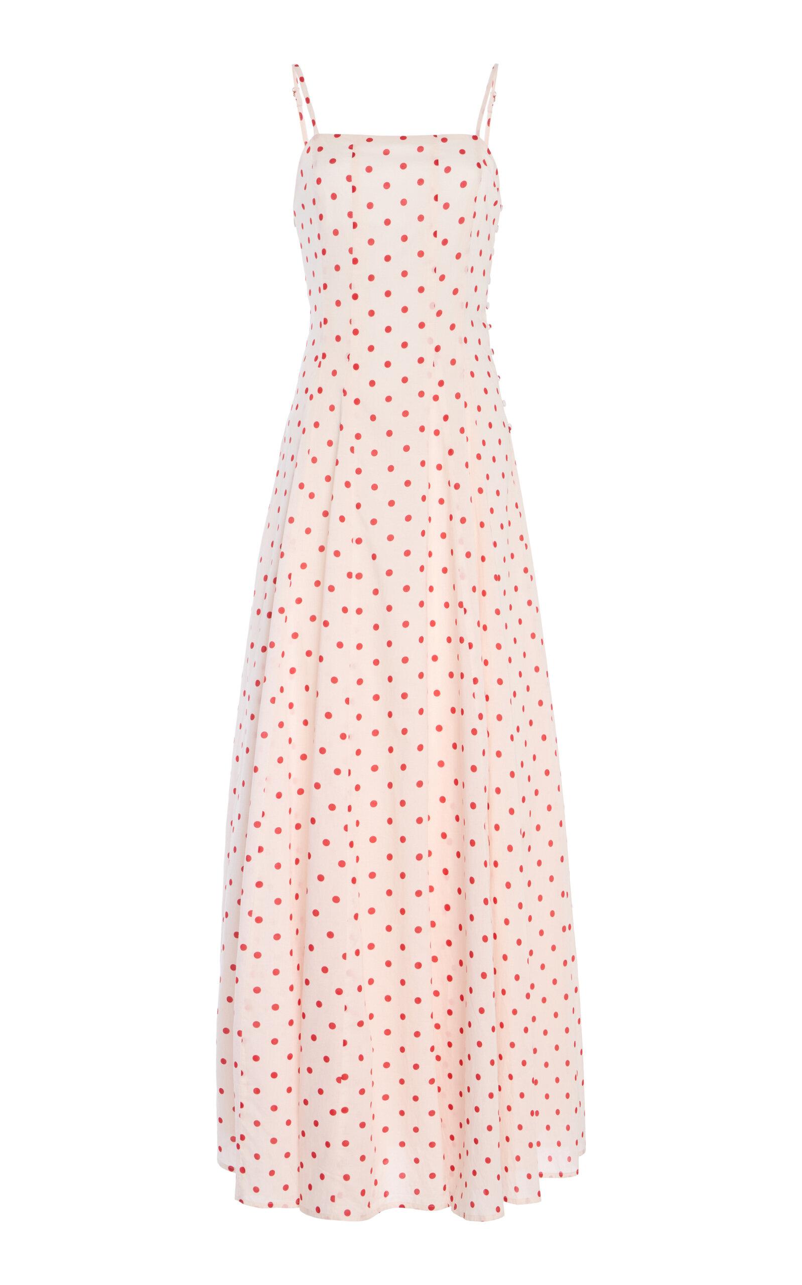 open lace back dress Dress Divine Pink: Parisian Pink and White Polka Dot Dress
