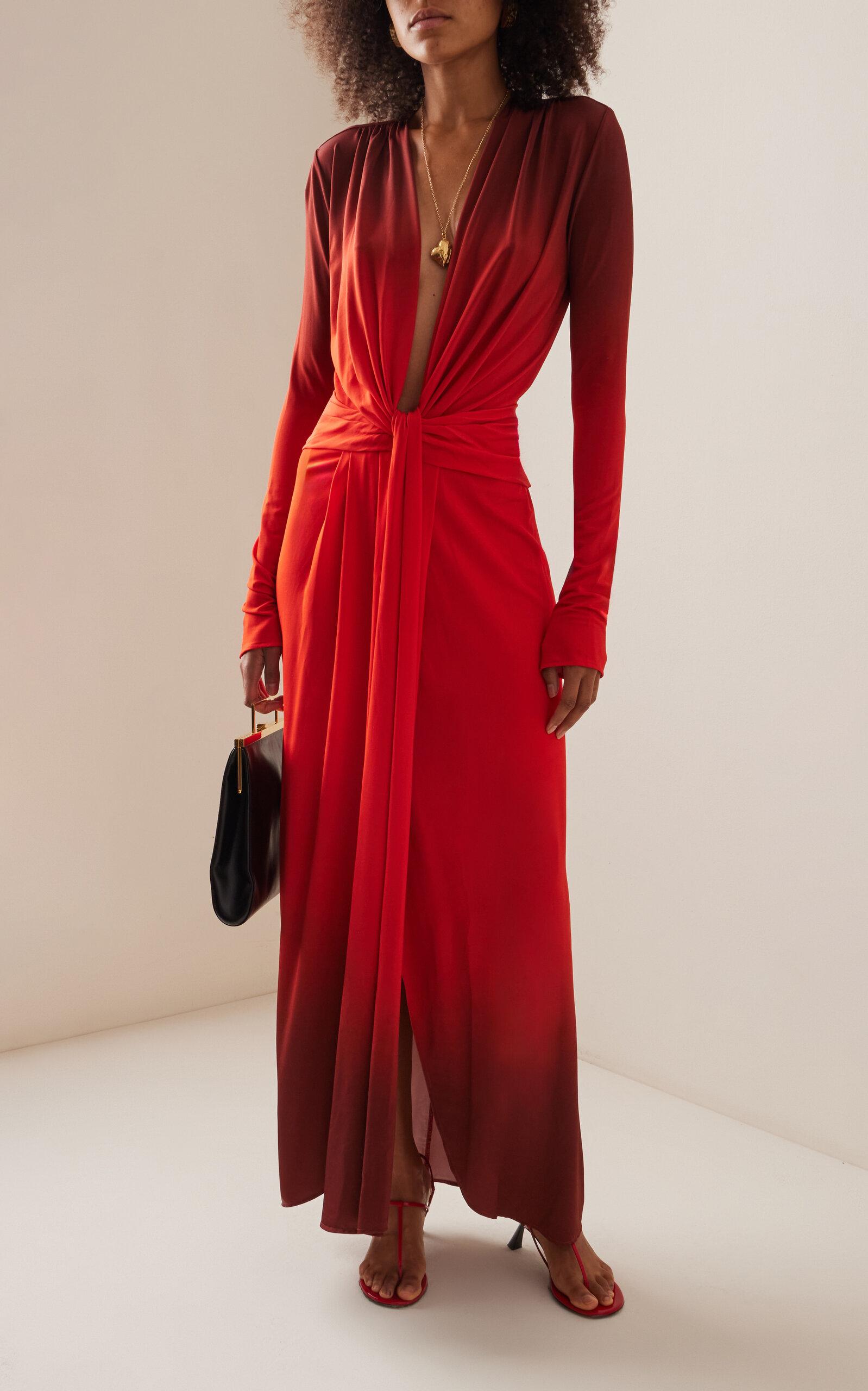 johanna ortiz red dress Johanna Ortiz Red Petals Maxi Dress in Papaver Somniferum, Ecru, Red, &  Black