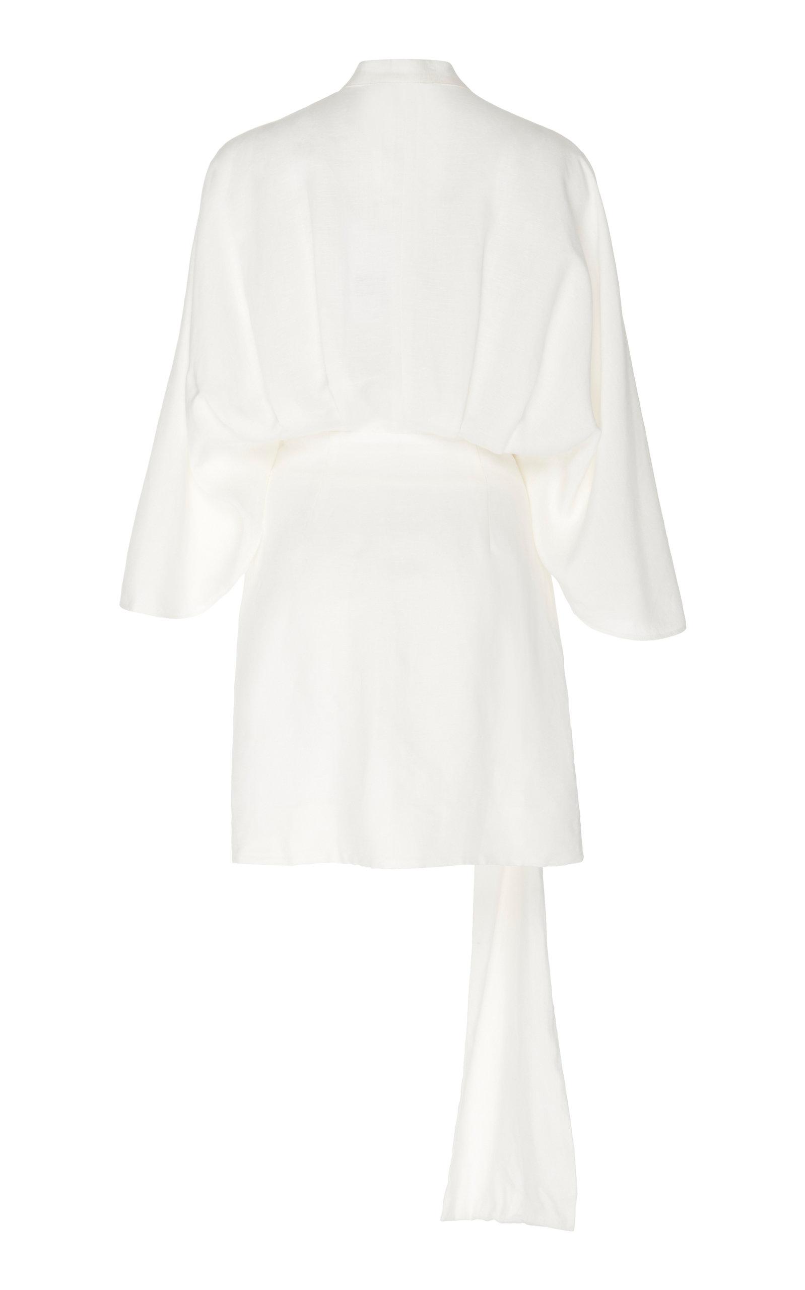 Significant Other Zahara Linen Wrap Dress in White | Lyst