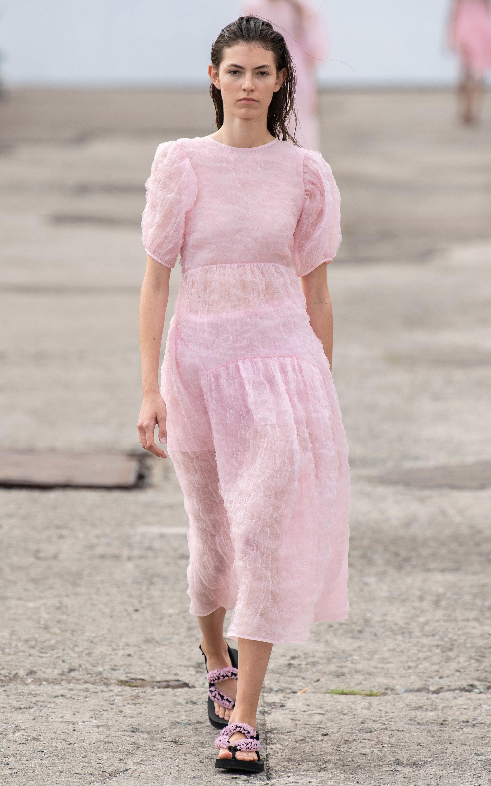cecilie bahnsen dress pink Cecilie Bahnsen Bralette Midi Alena Dress - Woman Dresses Pink Uk