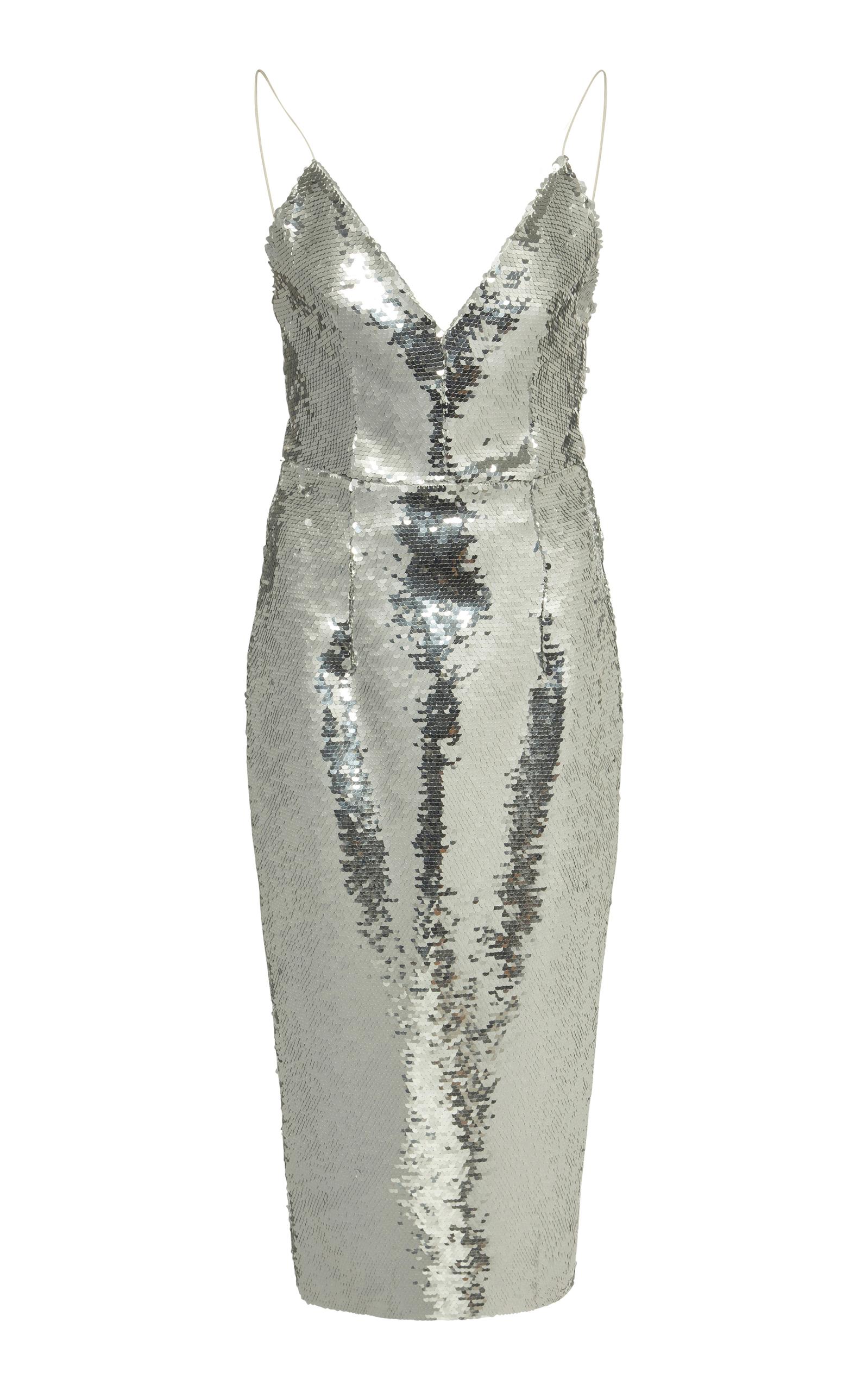 alex perry silver dress
