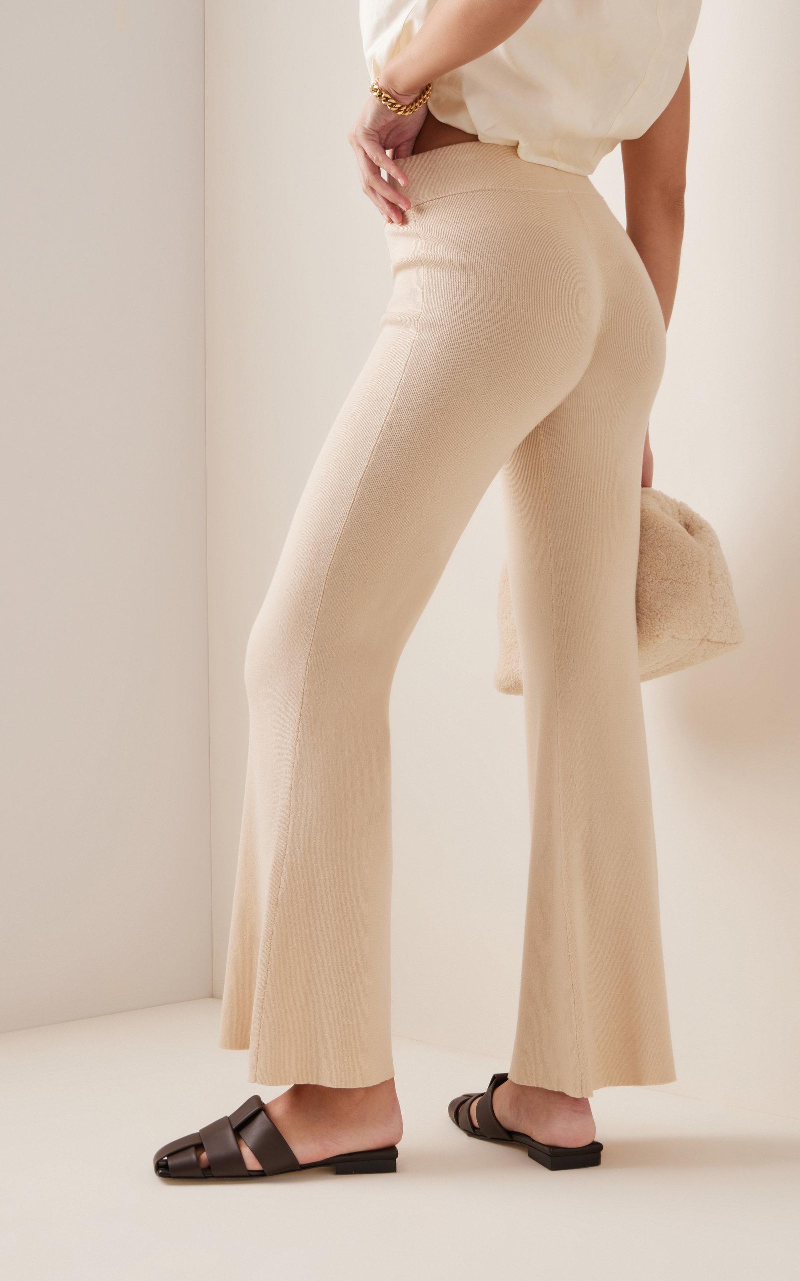 St. Agni Flared Knit Pants in Natural 