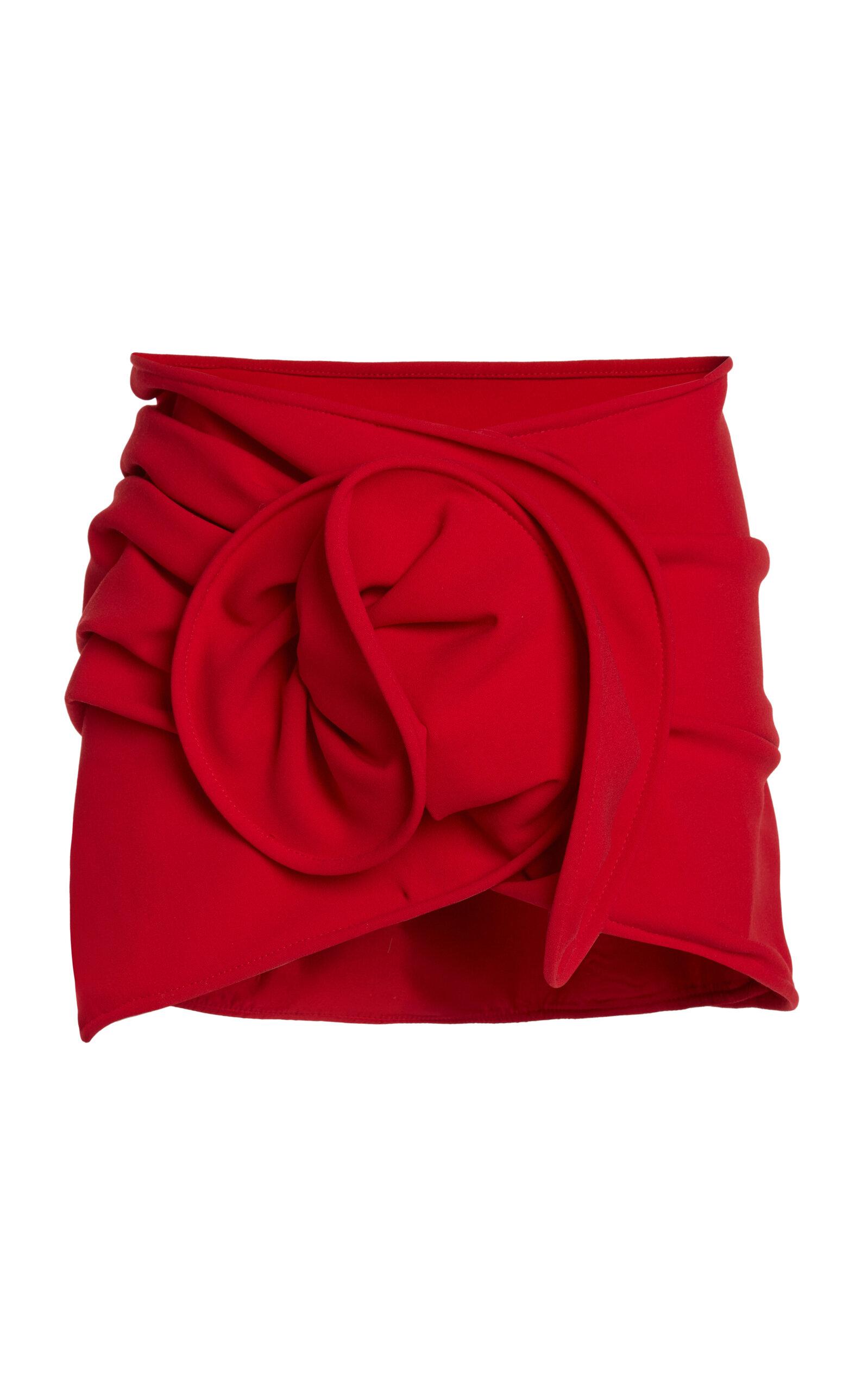 スカート MAGDA BUTRYM Women Mini Skirts 442525 RED Magda Butrym Rosette-detailed Stretch-wool Mini Skirt in Red