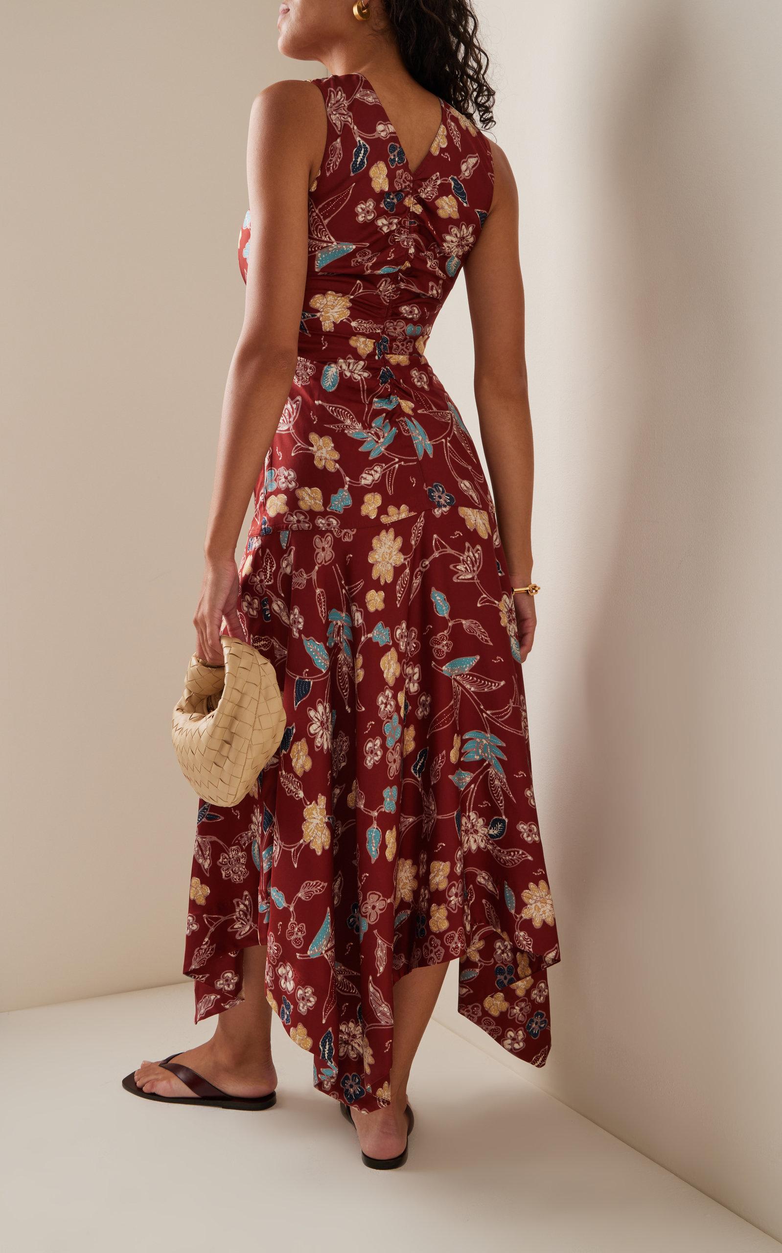 Ulla Johnson Alma Floral Silk Dress in Red | Lyst Ulla Johnson Alma Floral Silk Dress in Red | Lyst