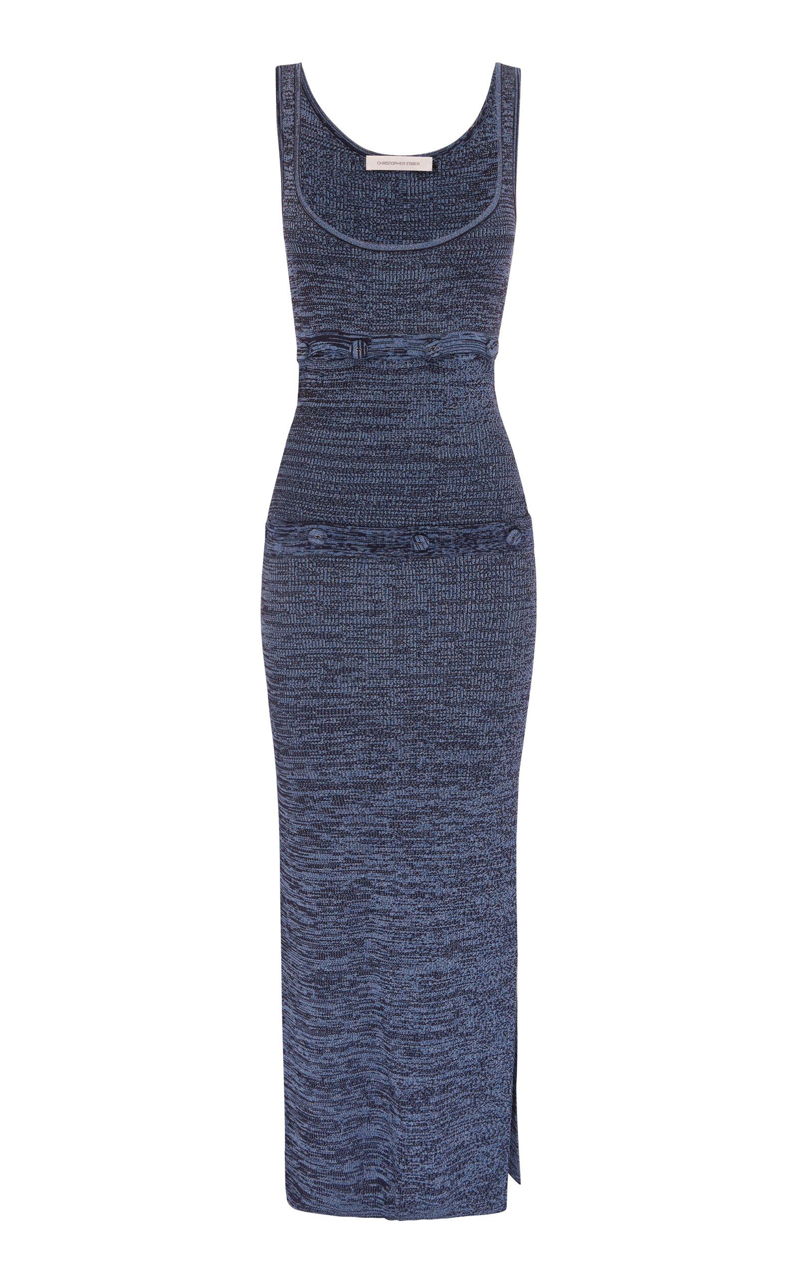 Christopher Esber Deconstruct Knitted Maxi Dress in Blue | Lyst Australia