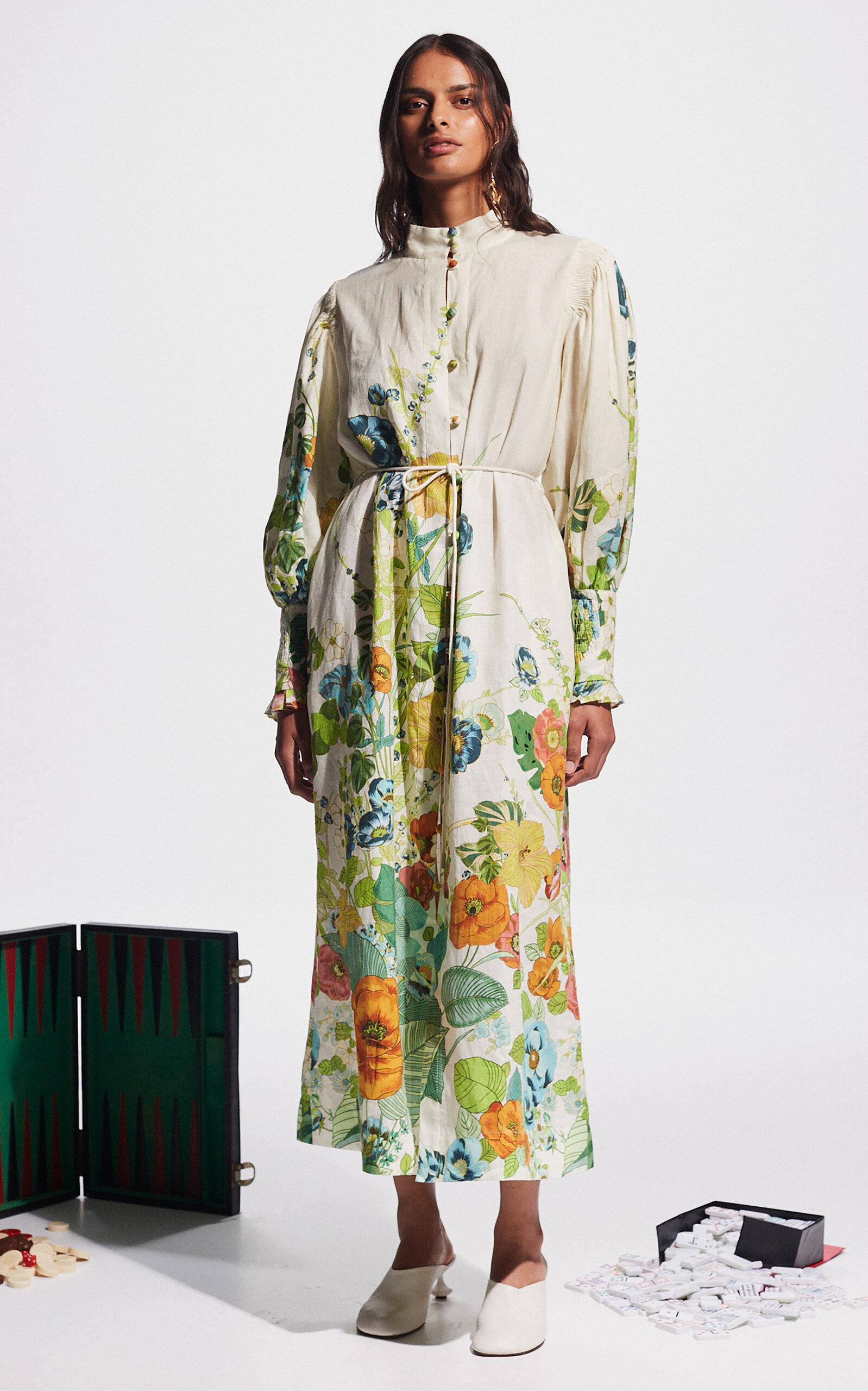 ALMAIS Constance Button-detailed Linen Maxi Dress in White | Lyst Australia