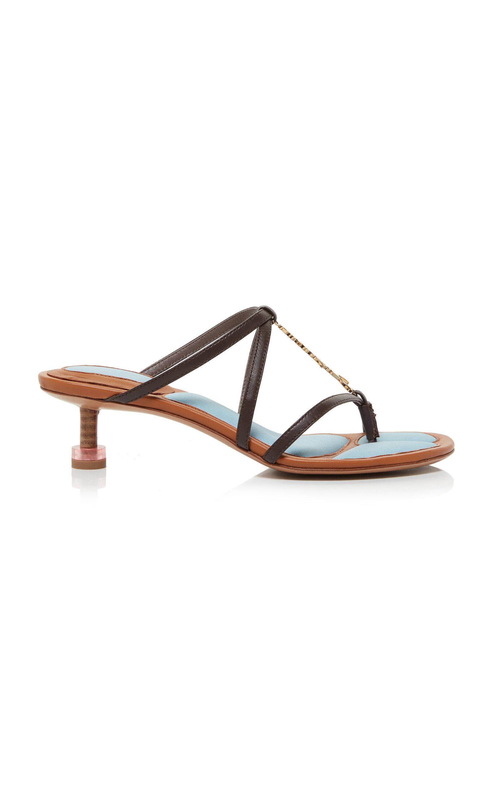 Jacquemus Basses Pralu Leather Sandals in Brown | Lyst