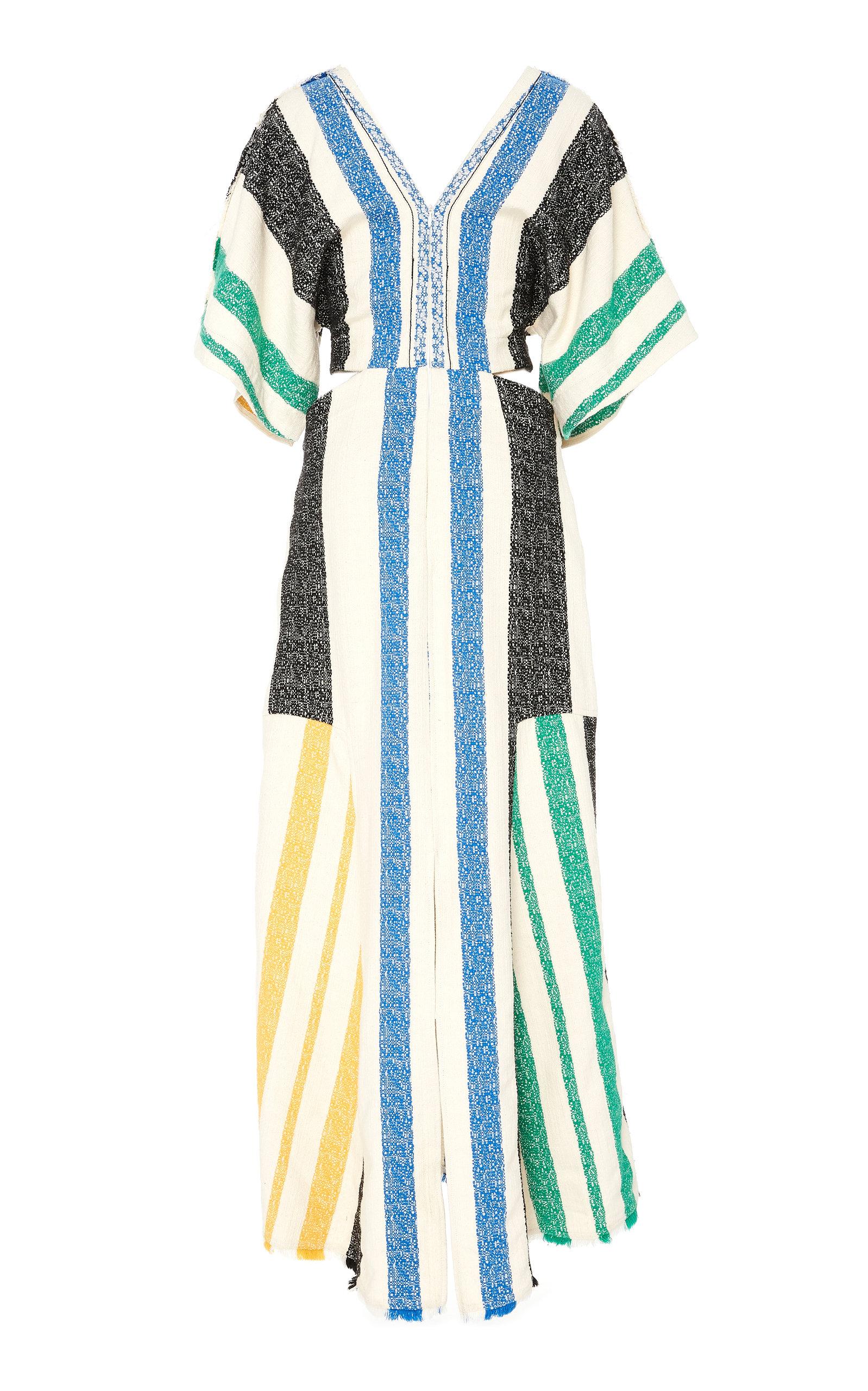 Bassike Cutout Striped Cotton-blend Midi Dress | Lyst