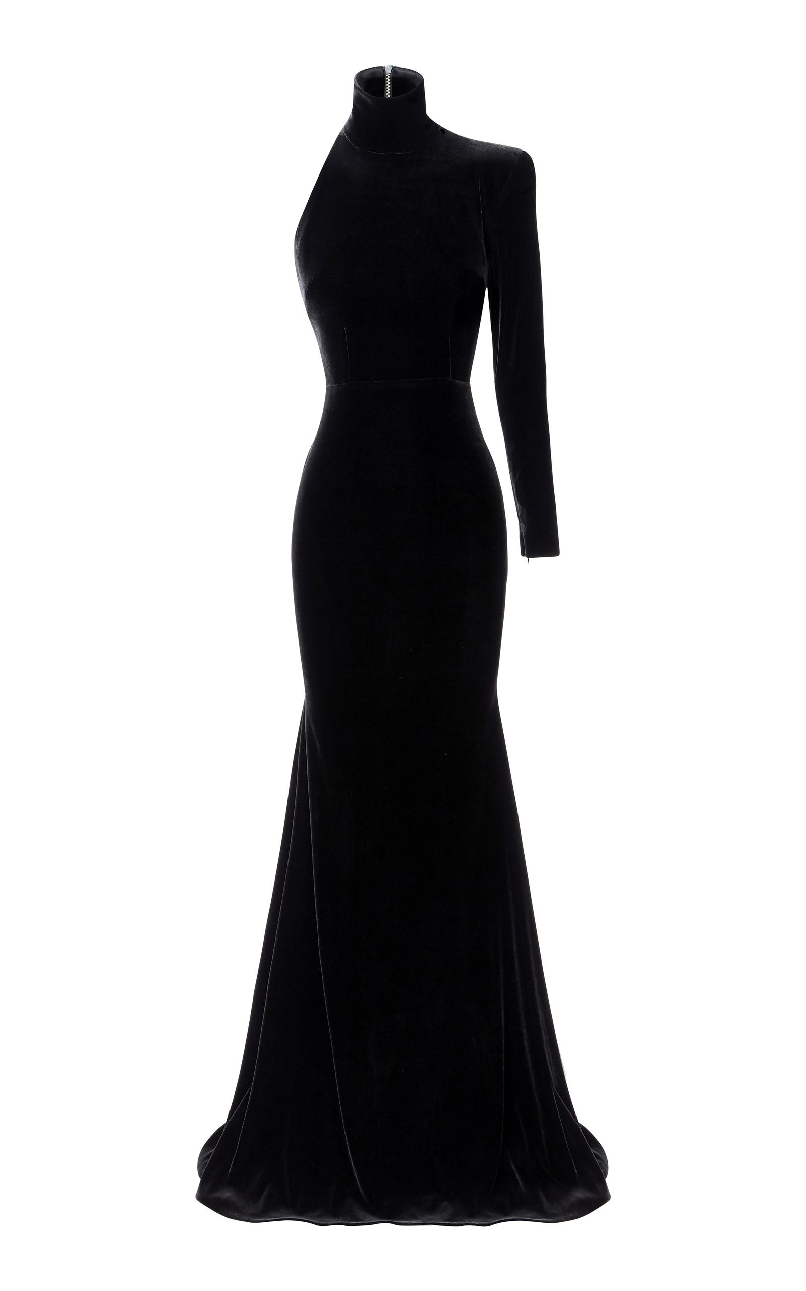 alex perry black velvet dress