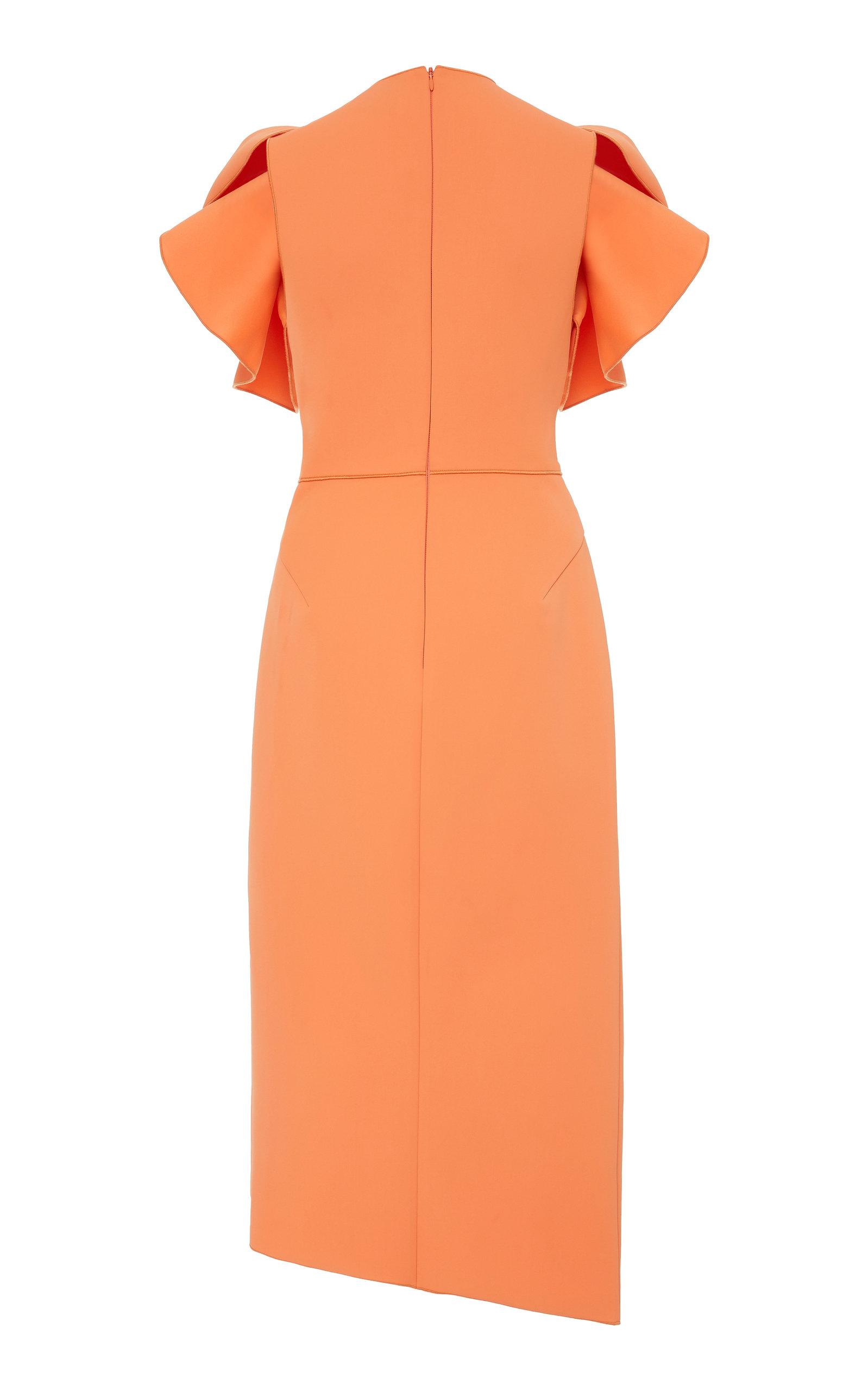 Acler Synthetic Redwood Gathered Midi Dress in Orange - Lyst