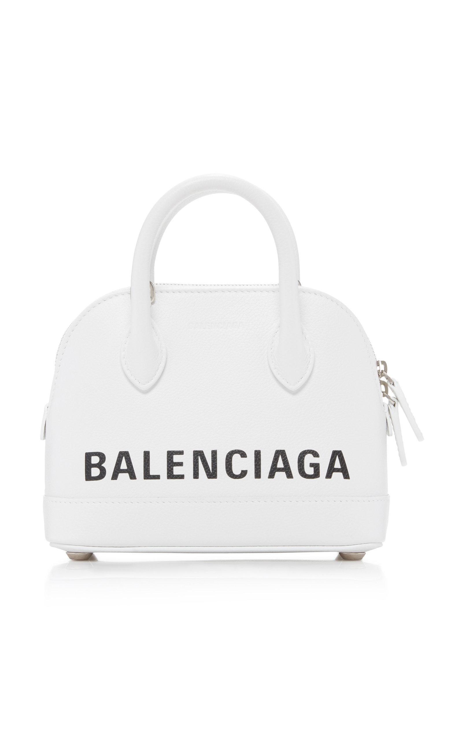 Balenciaga Leather Ville Xxs Top Handle Bag in White/Black (White 