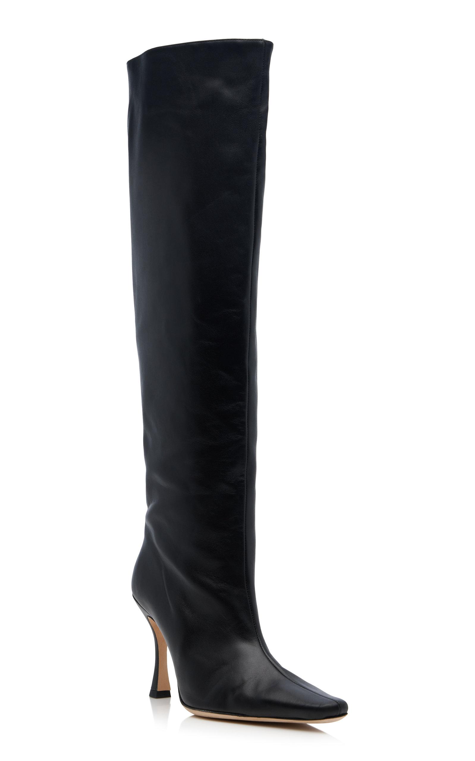 STAUD Cami Leather Knee Boots in Black | Lyst