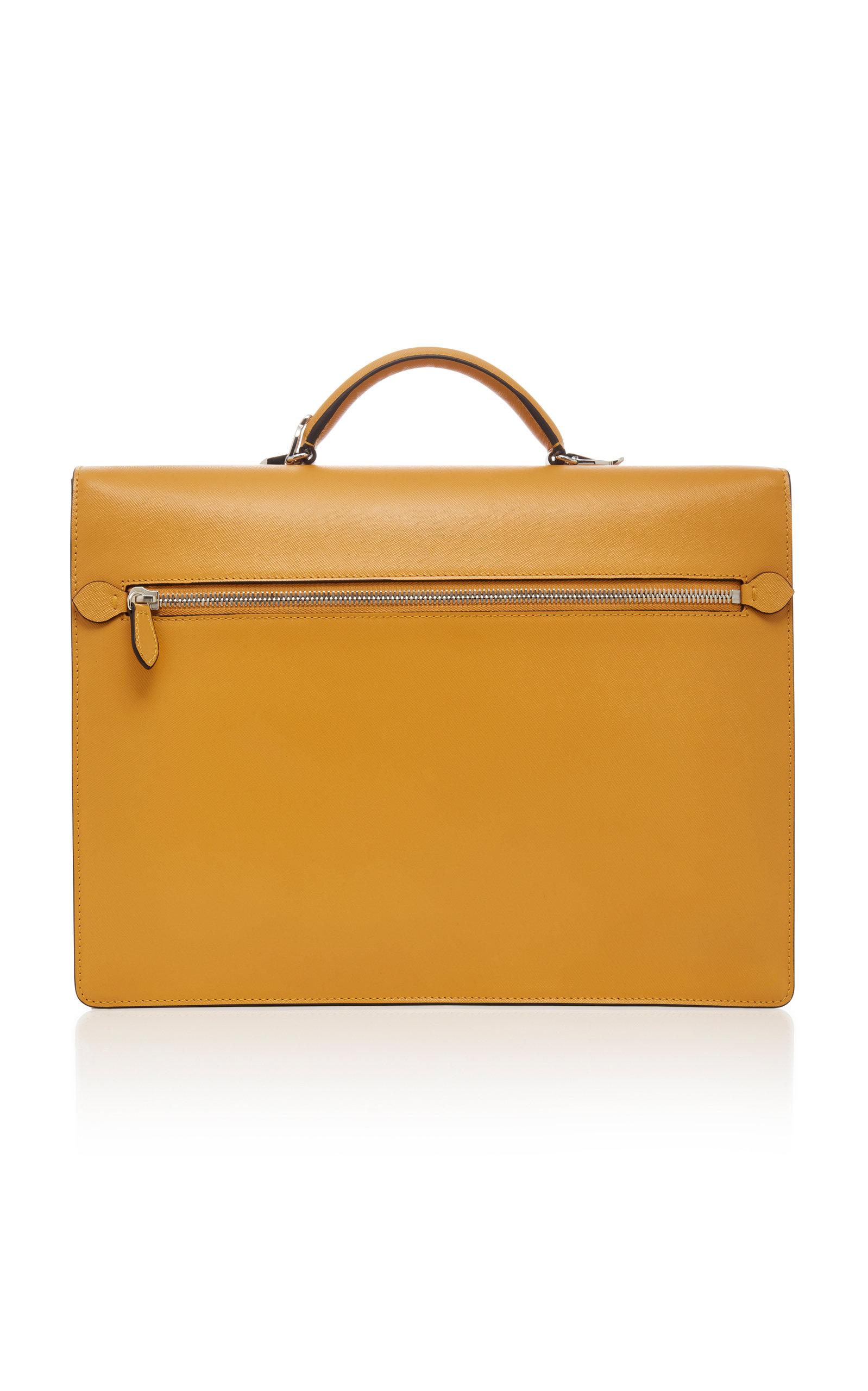 saffiano leather briefcase