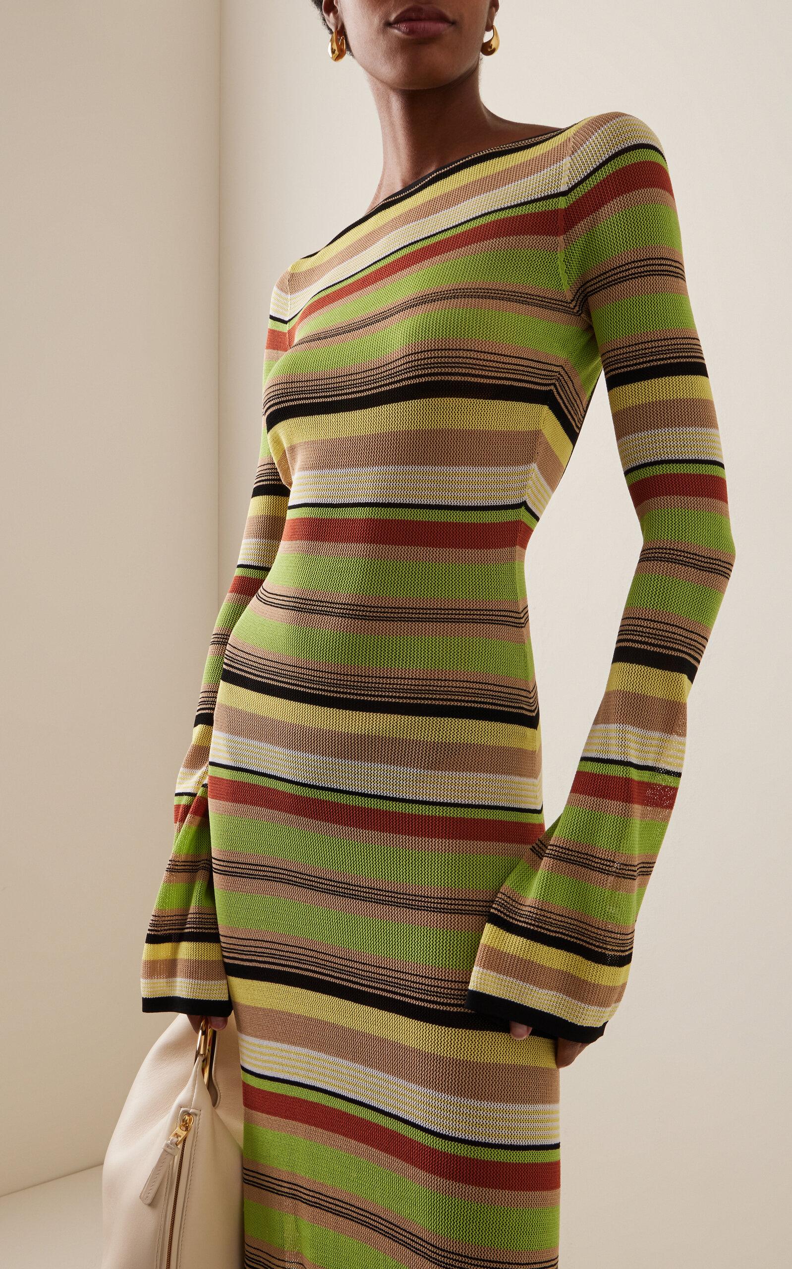 SIR. Coastline Open-Back Striped Maxi Dress in Green | Lyst