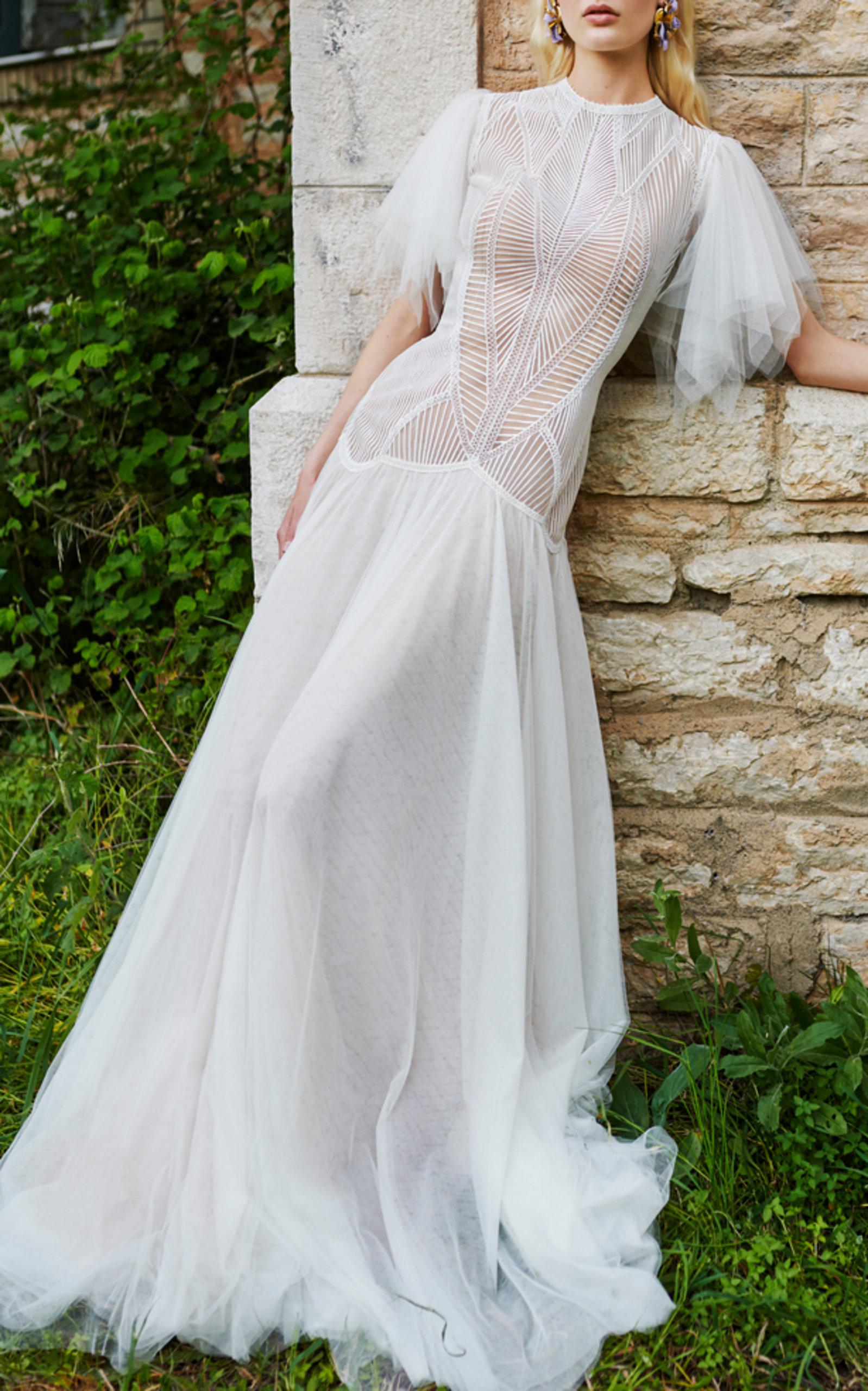 wedding dress with angel sleeves