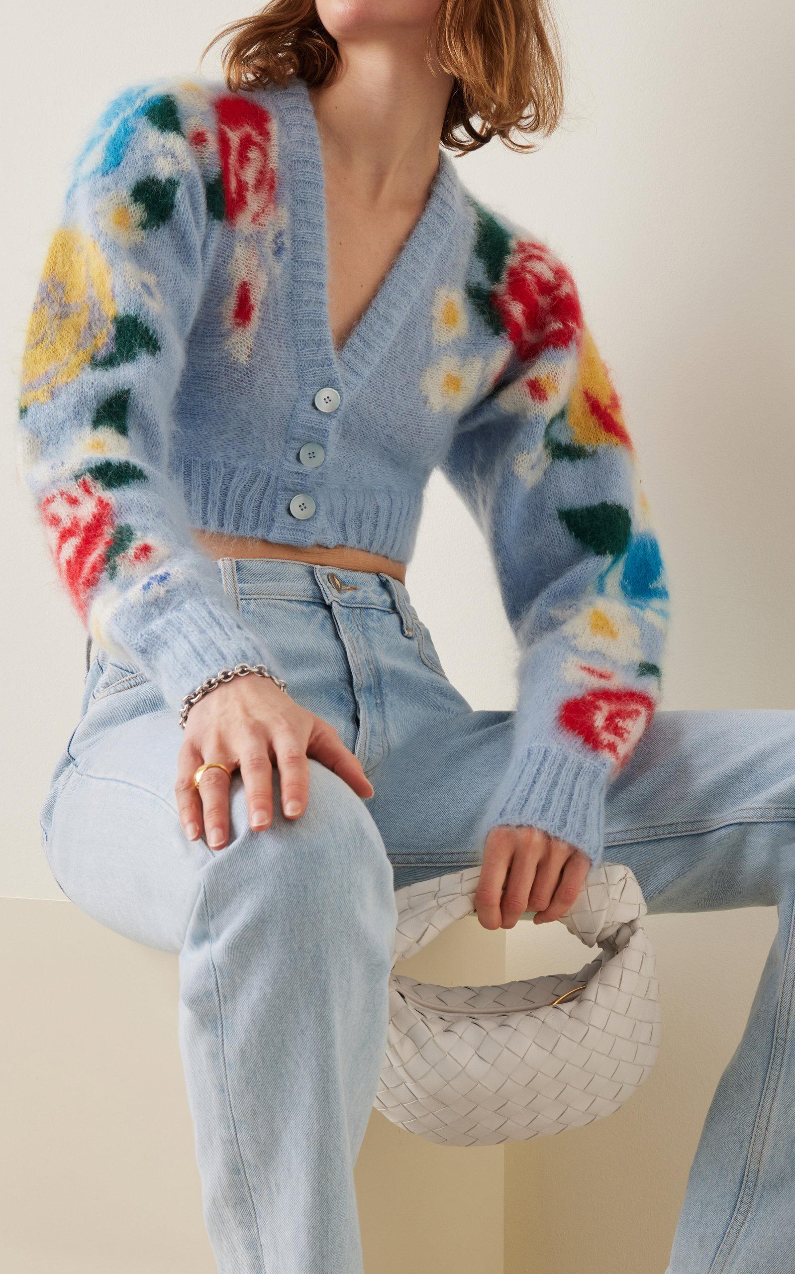 miu miu floral cardigan