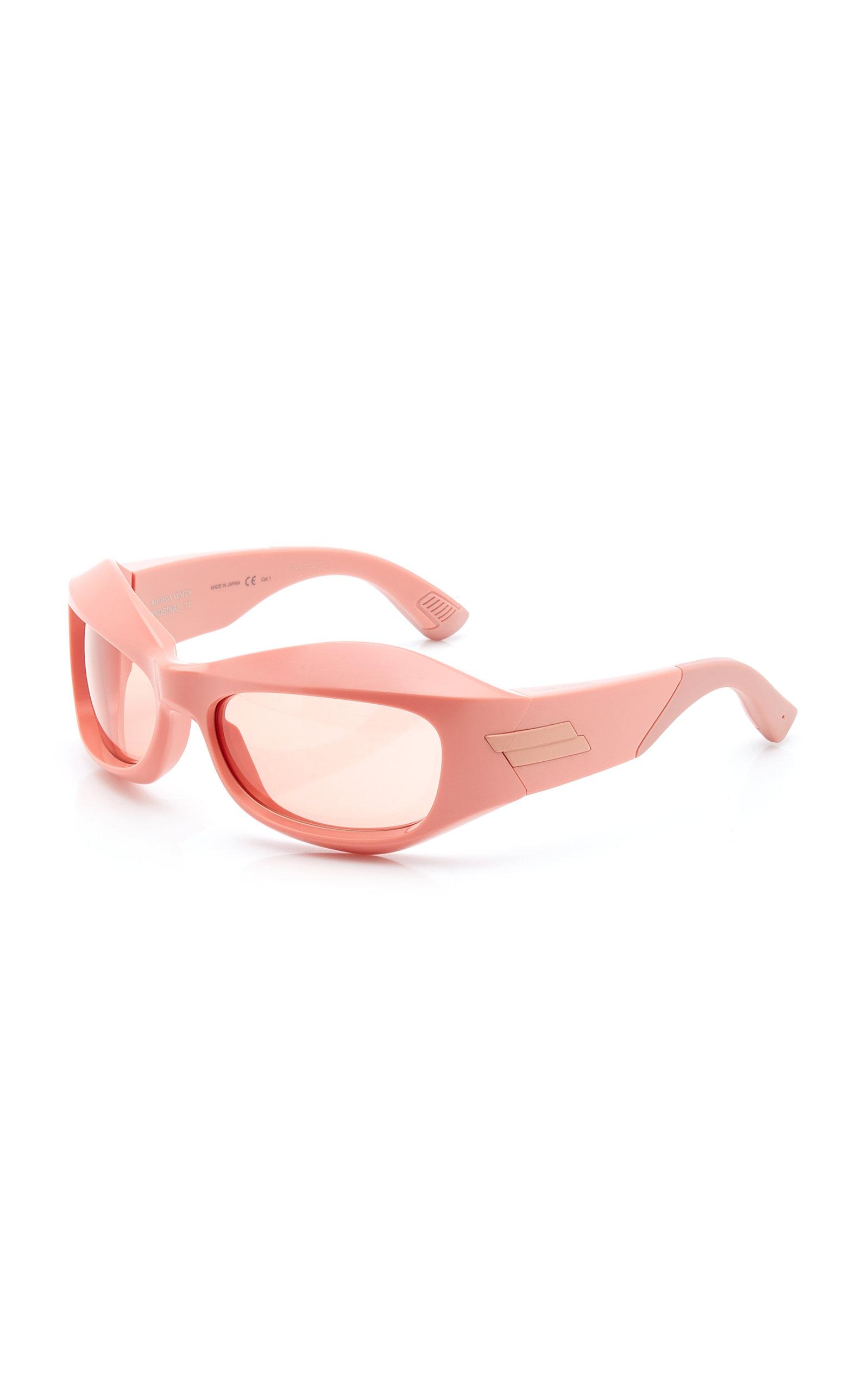 Bottega Veneta Exclusive Fashion Show Acetate Wrap-around Sunglasses in  Pink