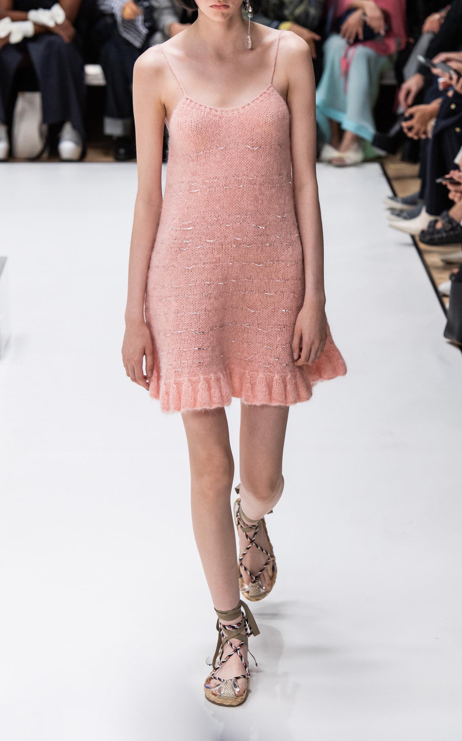 Metallic-embellished Mohair-knit Dress 