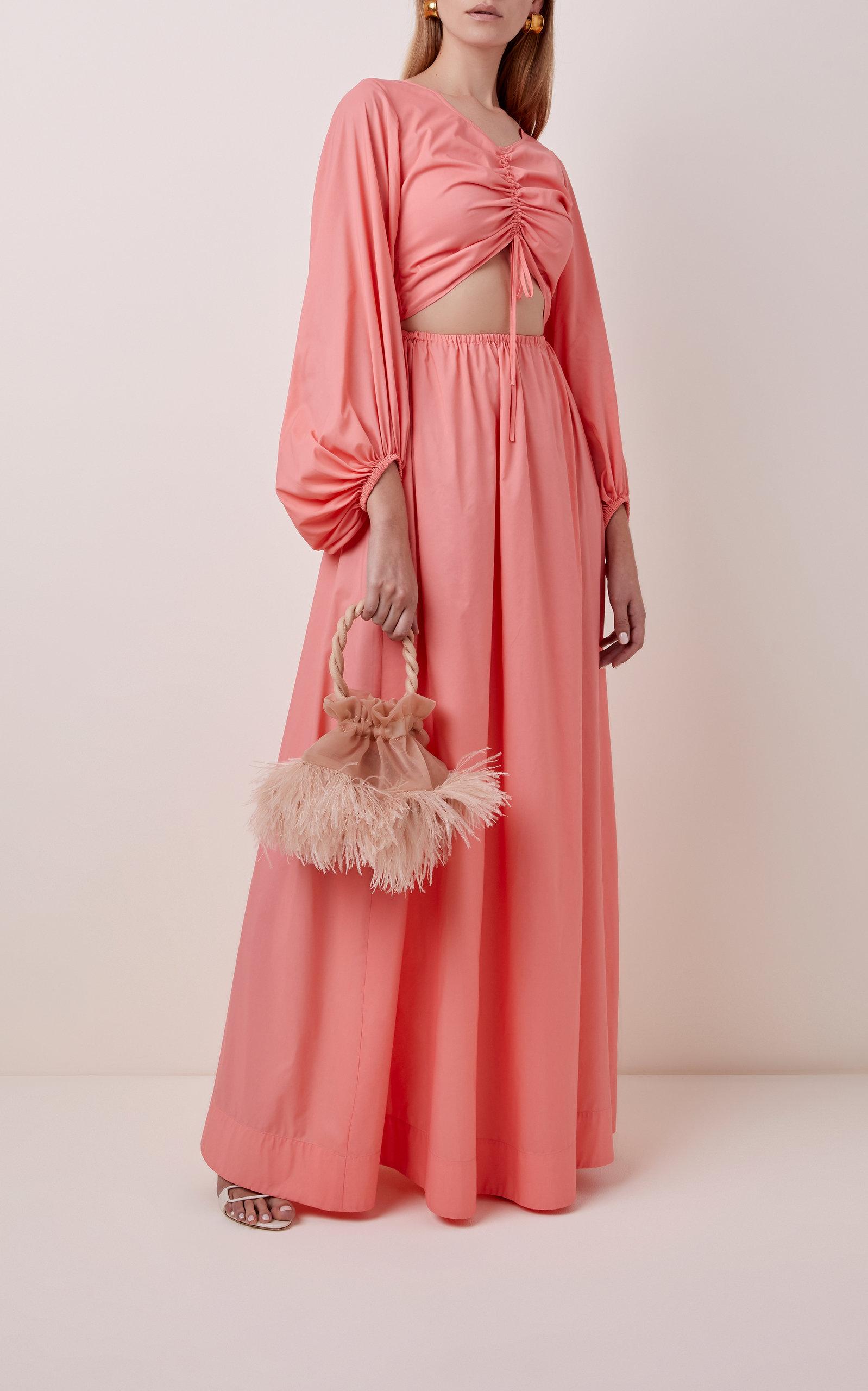 Staud Synthetic Grace Ostrich Feather Top Handle Bag Lyst