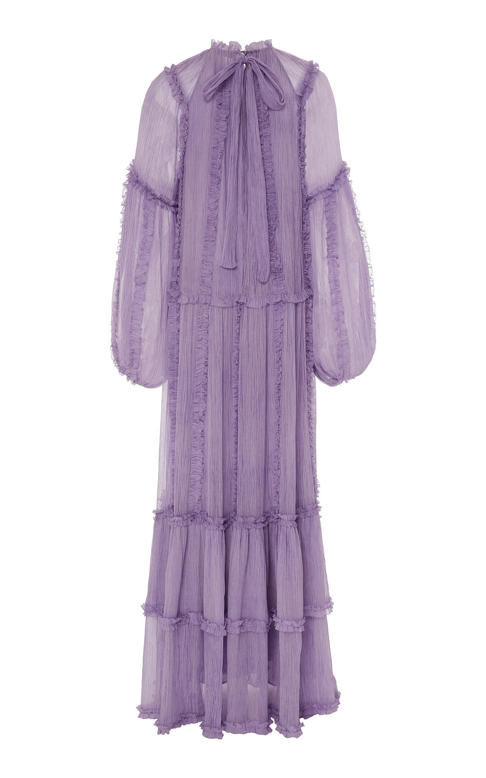 Ulla Johnson Sabina Sheer Overlay Gown in Purple | Lyst