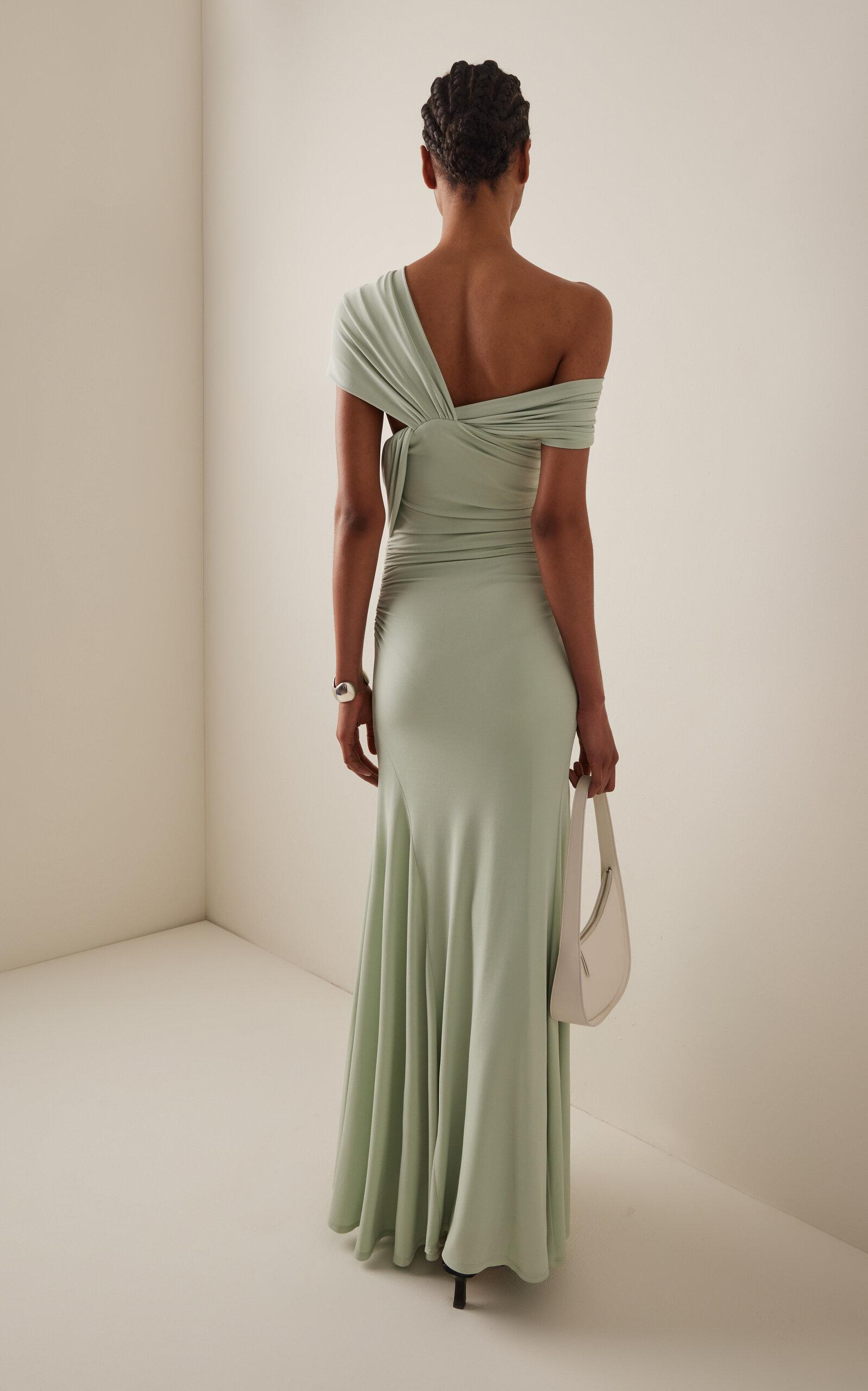 TOVE Exclusive Evie Asymmetric Jersey Maxi Dress in Green | Lyst