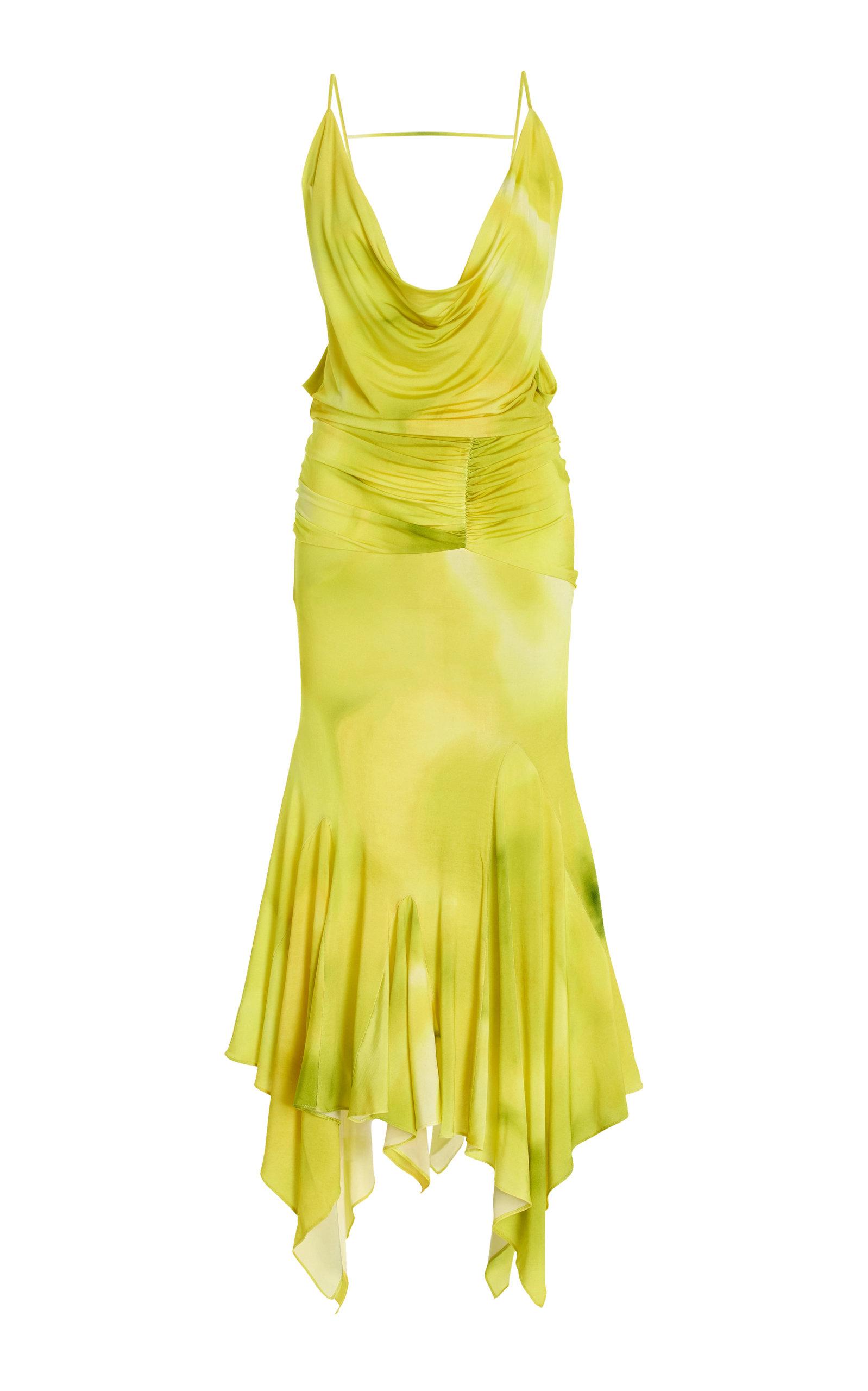 The Attico Melrose Midi Dress in Yellow | Lyst