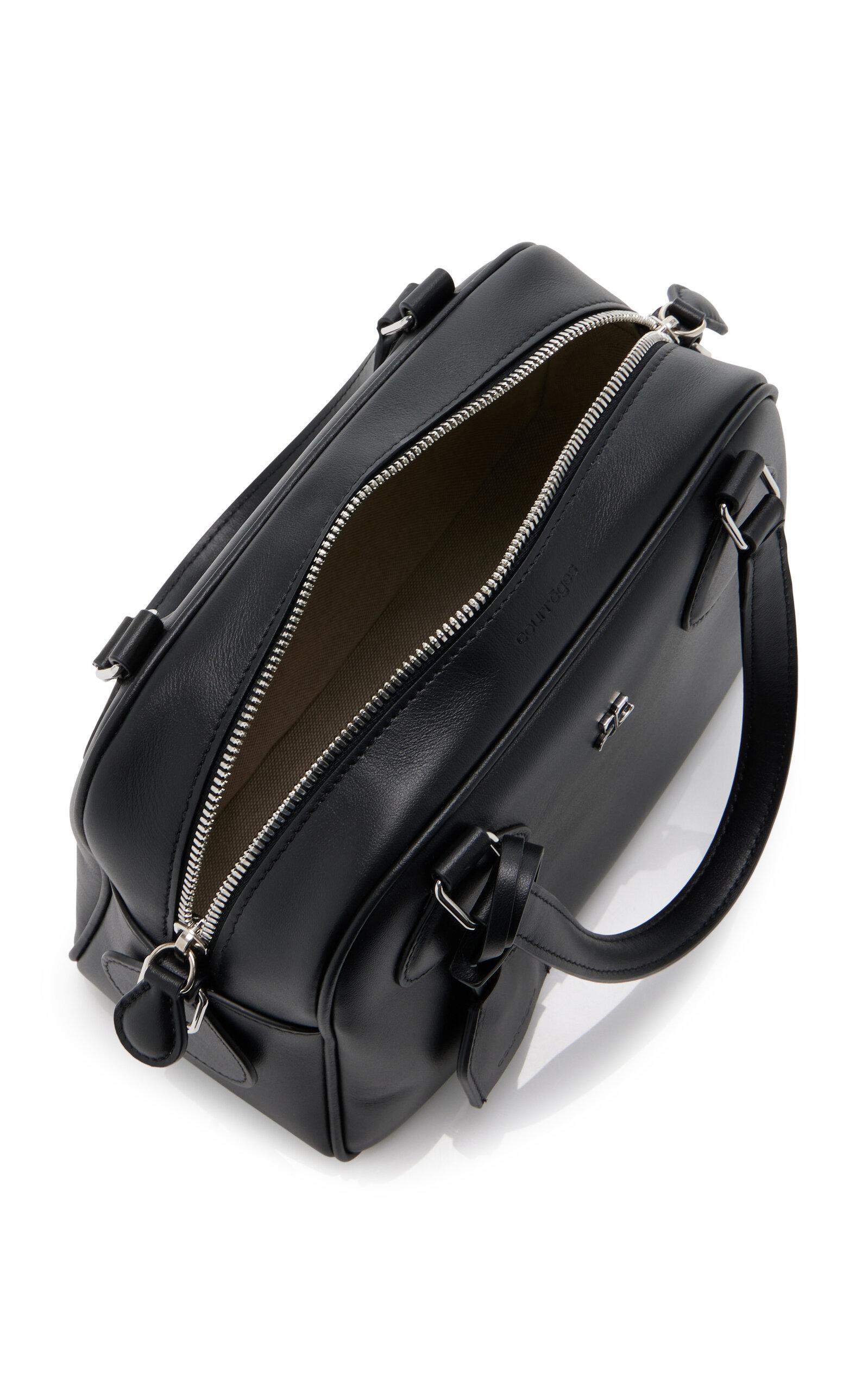 Courreges Ac Stud Leather Bowling Bag in Black | Lyst