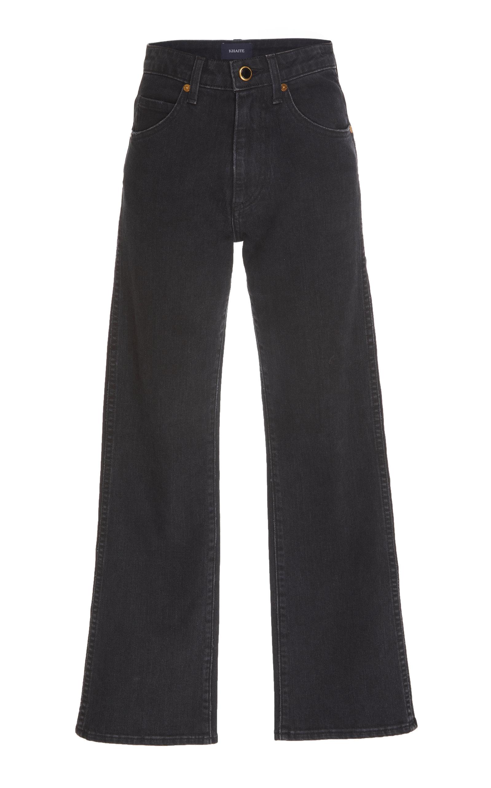 Khaite Cotton Vivian Cropped Flared Jeans in Black - Lyst
