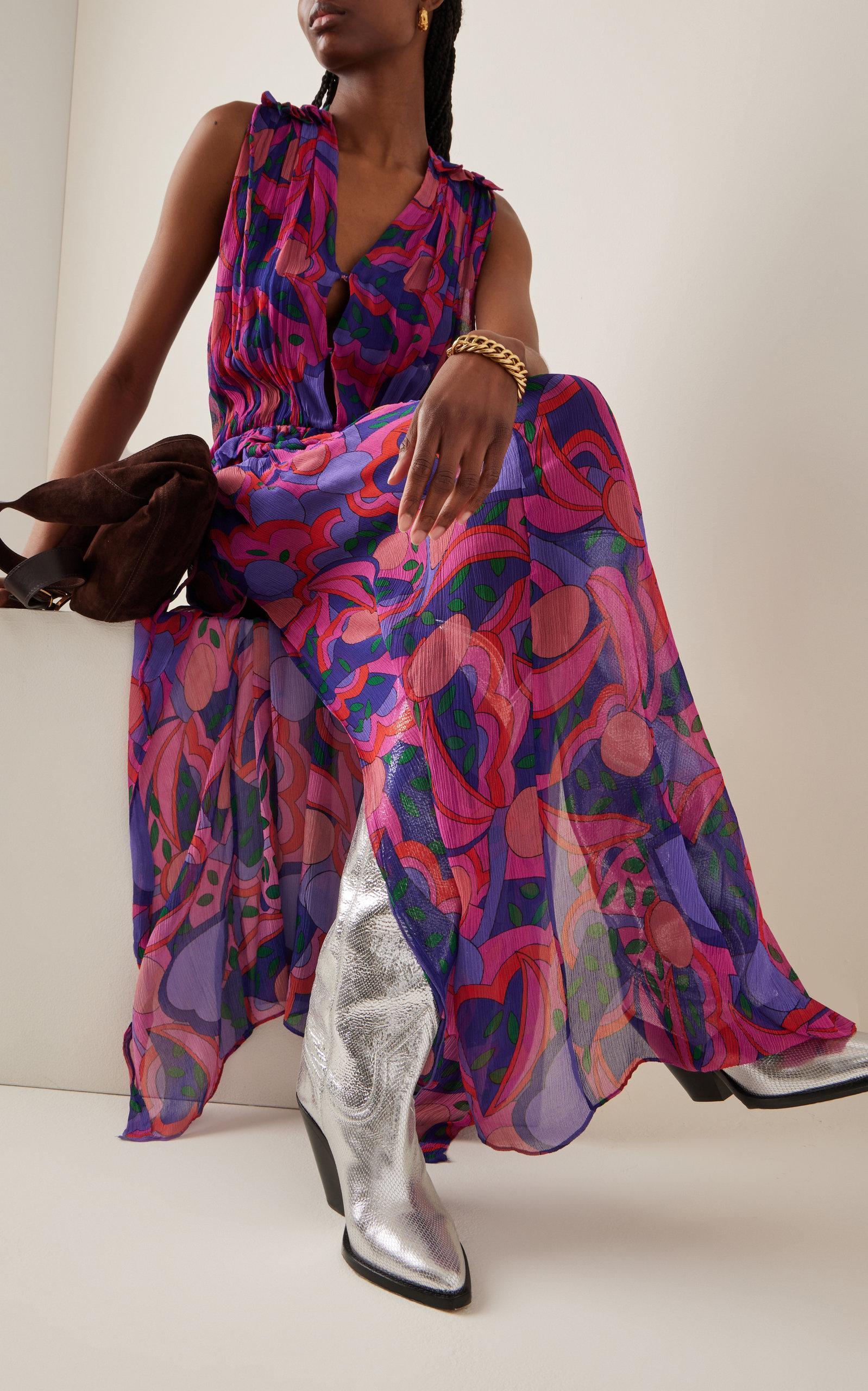 Isabel Marant Alsaw Printed Silk Maxi Dress | Lyst