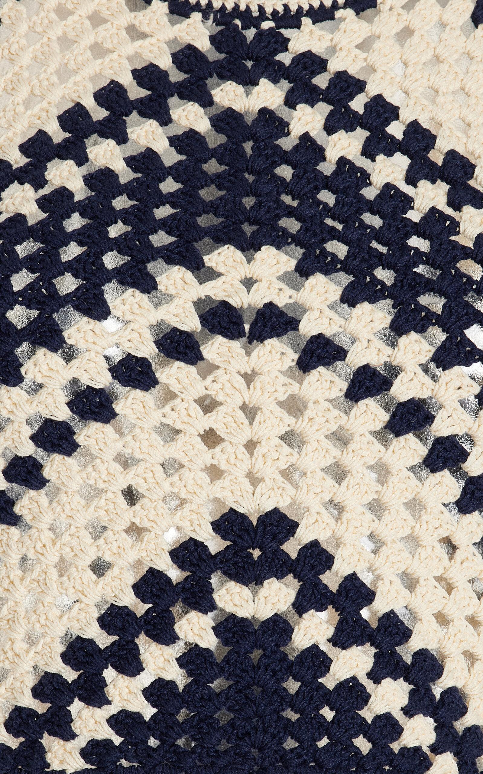 Zimmermann Striped Crochet-knit Cotton Top