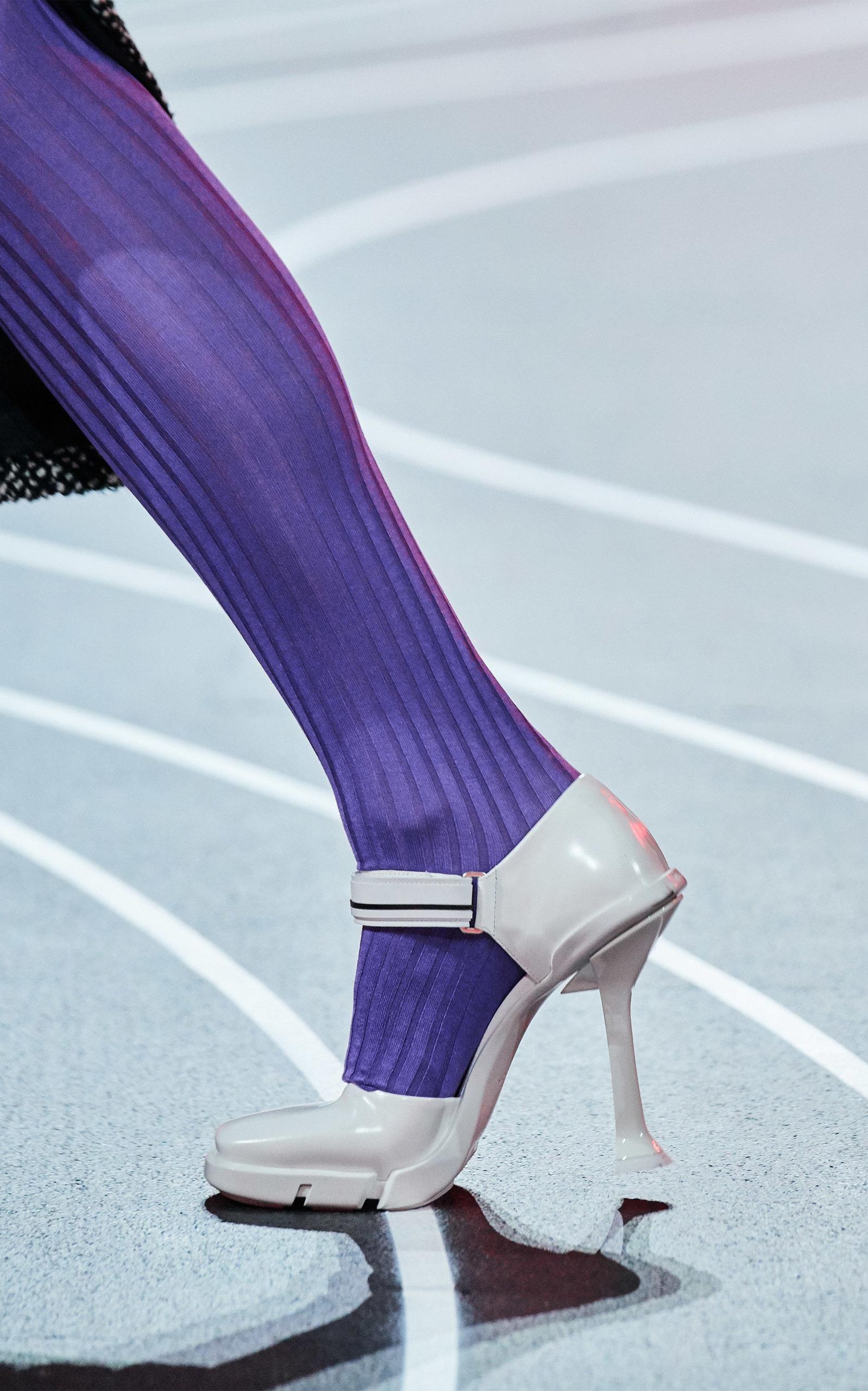 Purple ribbed tights Clearance