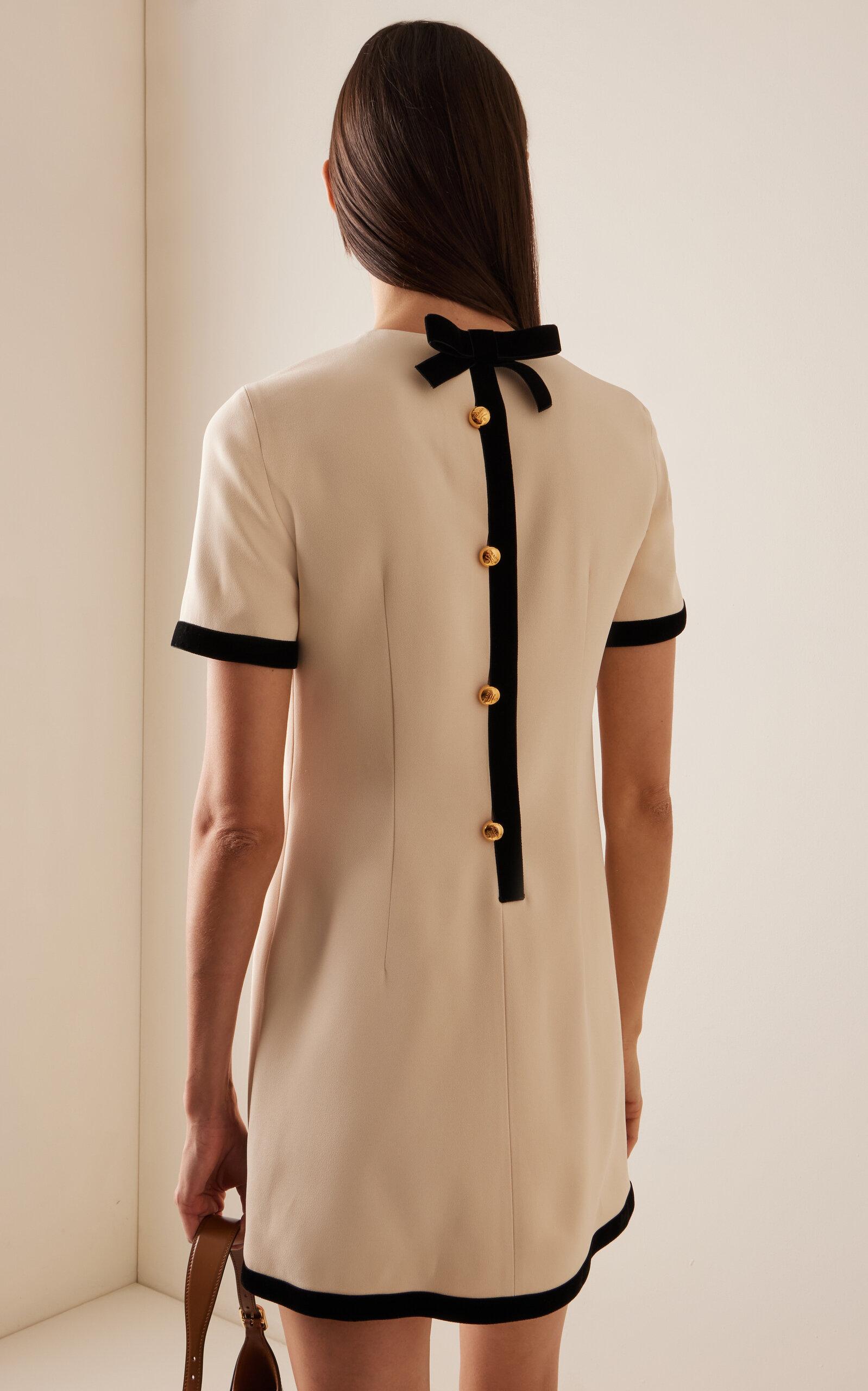 Prada Sable Cotton Mini Dress in Natural | Lyst
