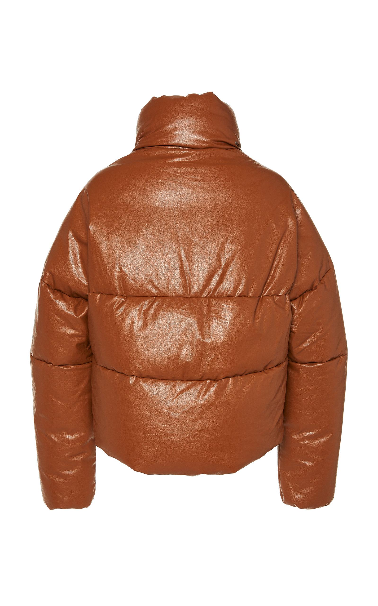 Apparis Camila Vegan Leather Short Coat in Brown - Lyst