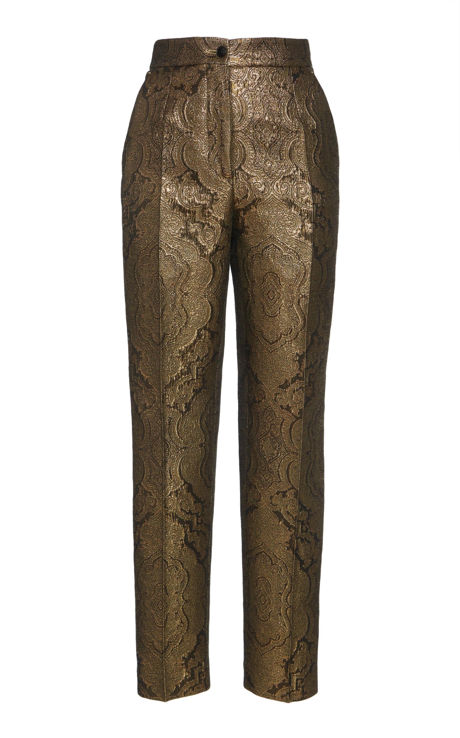 Etro Synthetic Paisley Brocade Straight-leg Pants in White - Lyst