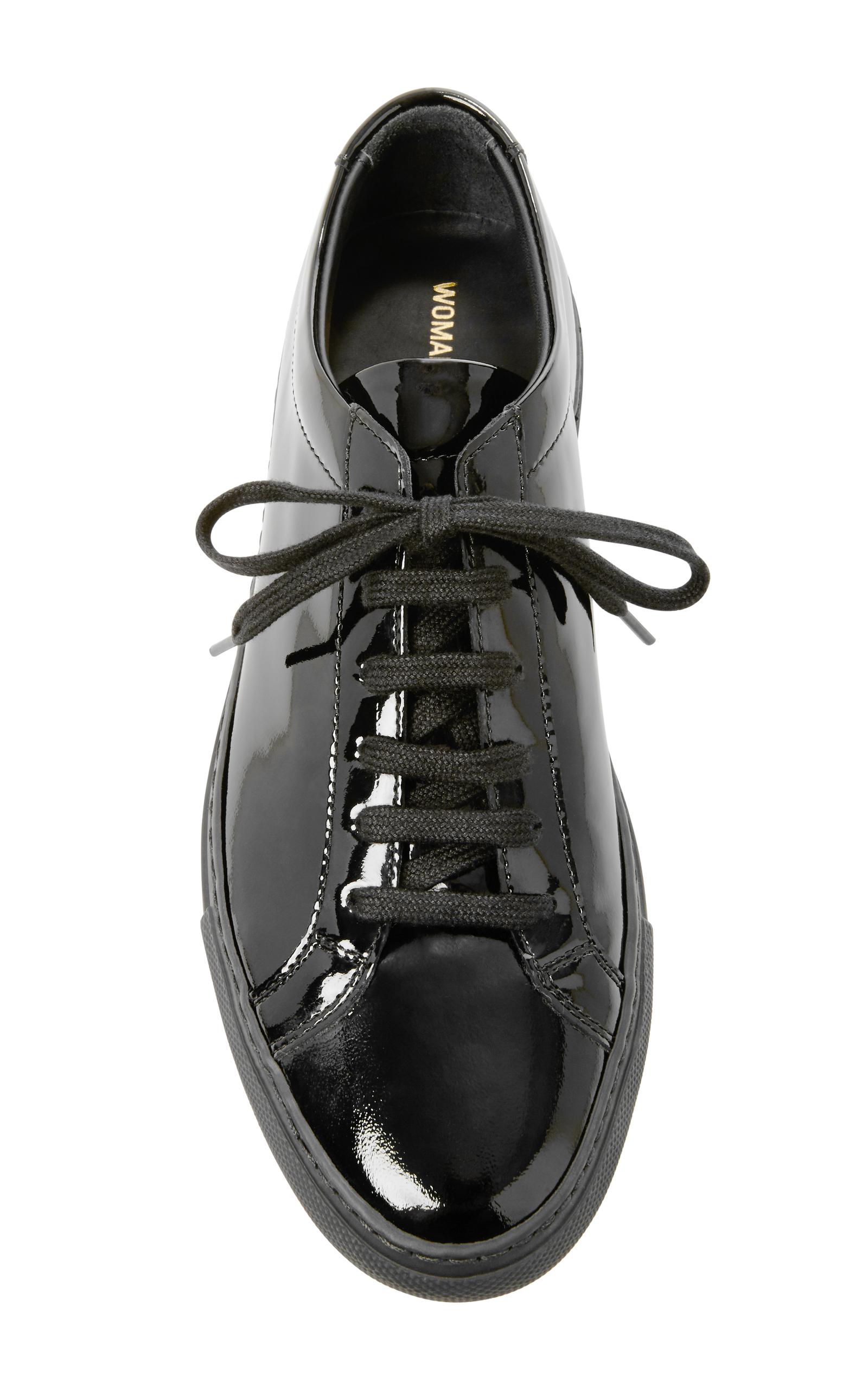 Common Projects Achilles Patent-leather Sneakers in Black | Lyst