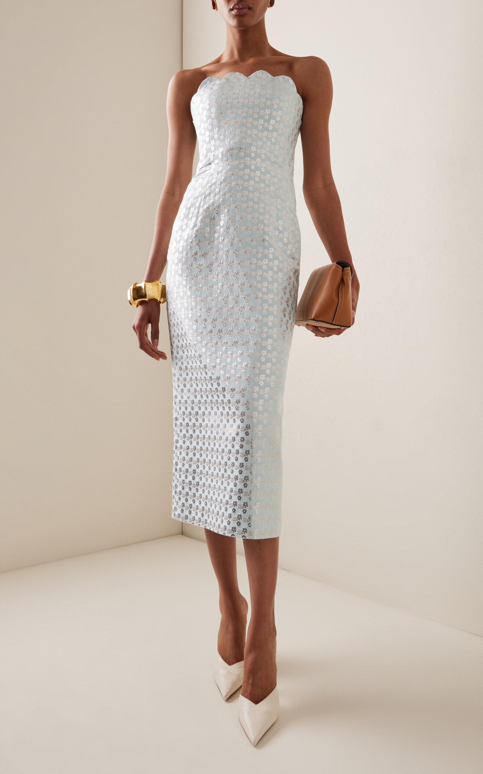 Baukjen Marcella Lace Midi Dress Markarian Marcella Strapless Metallic Brocade Midi Dress In White Baukjen Marcella Lace Midi Dress Markarian Marcella Strapless Metallic Brocade Midi Dress In White