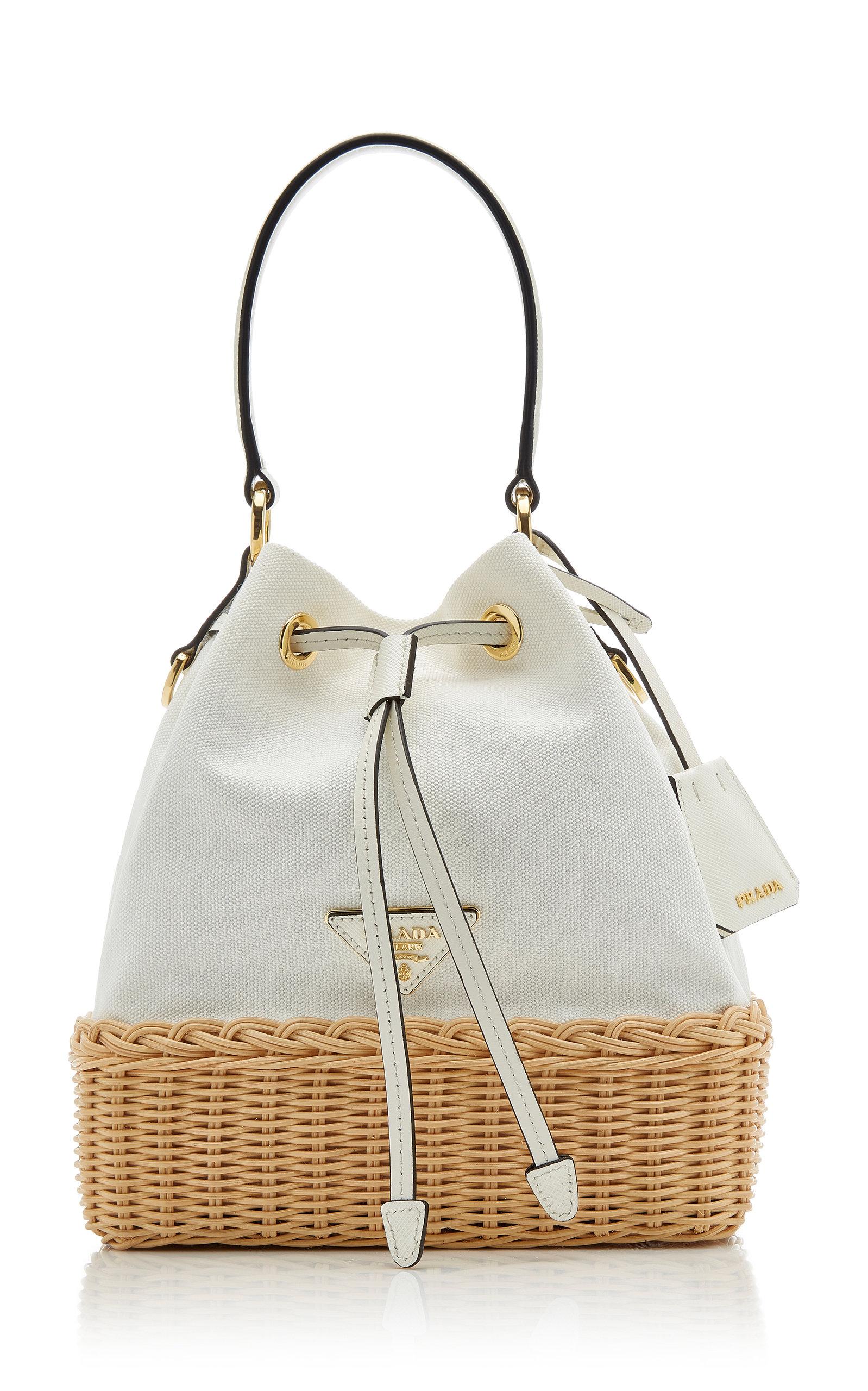 prada white bucket bag