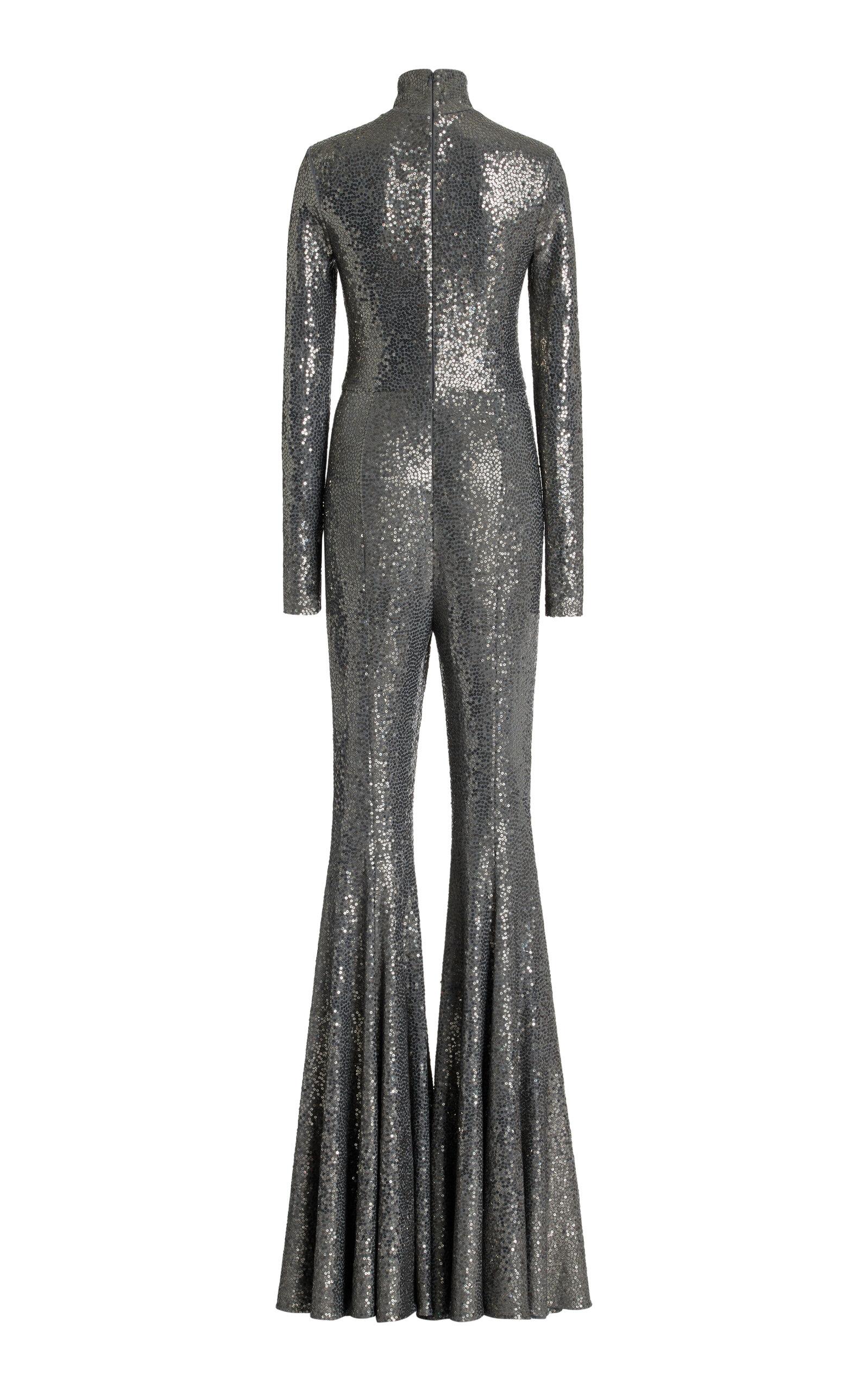 Michael Kors Sequined Stretch jersey Jumpsuit in Metallic Lyst