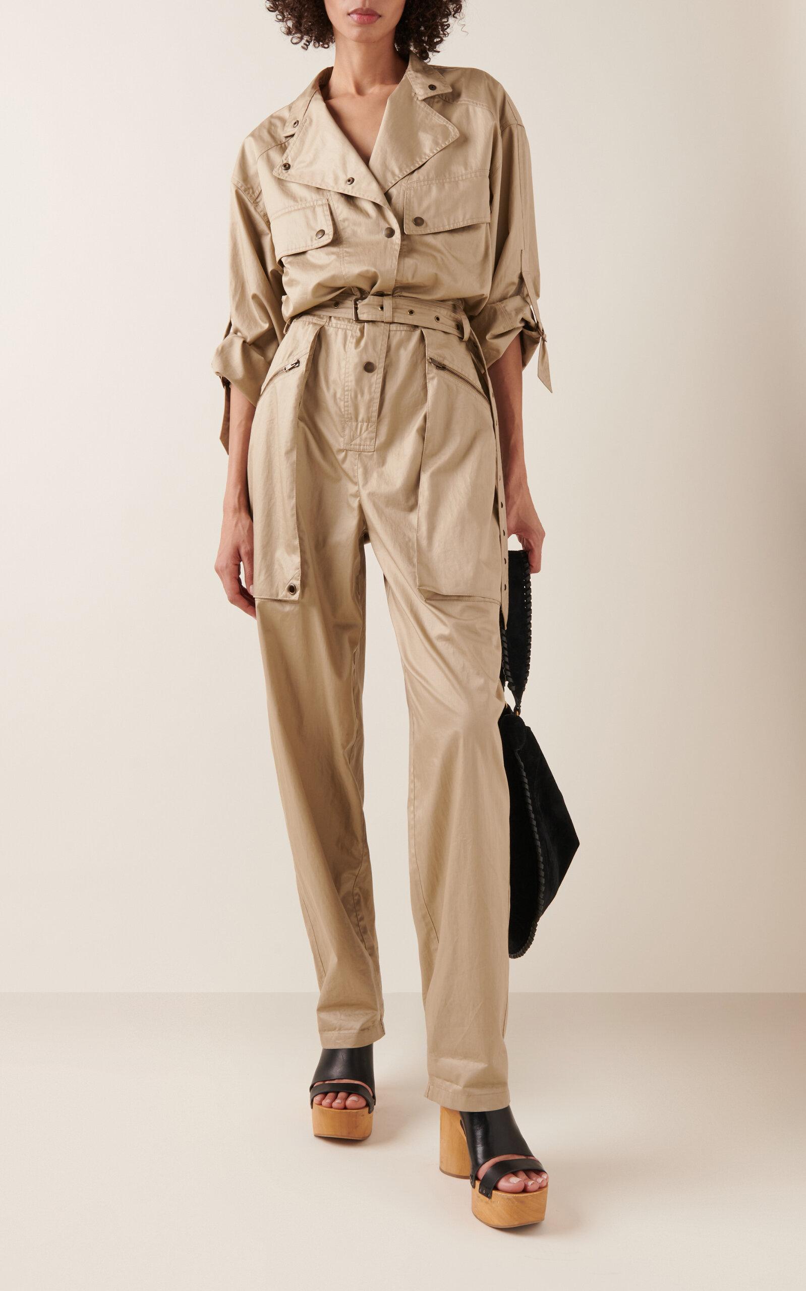 Isabel Marant Jocelyne Cotton Cargo Jumpsuit in Natural | Lyst