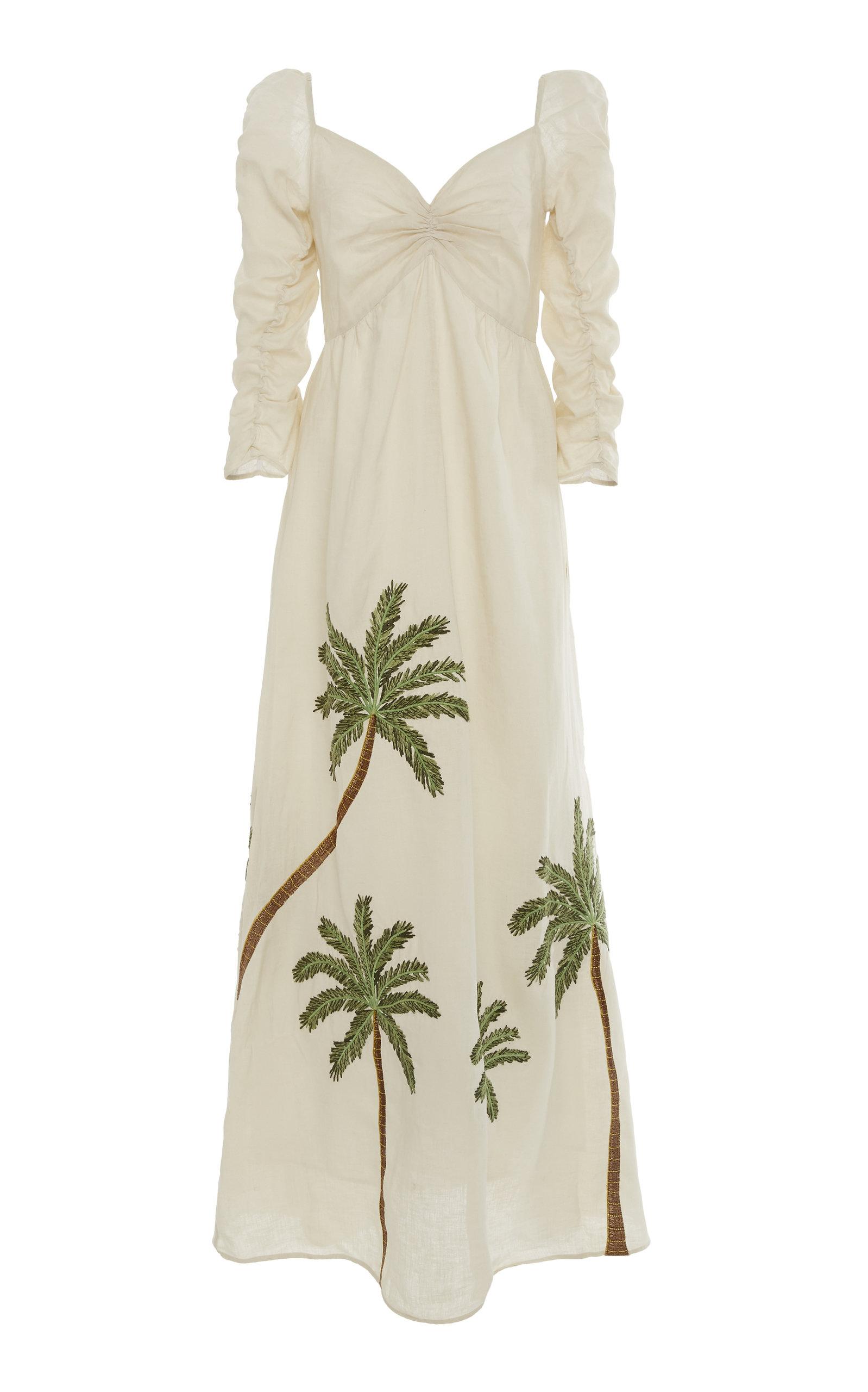 Agua by Agua Bendita America Palm-detailed Linen Dress | Lyst